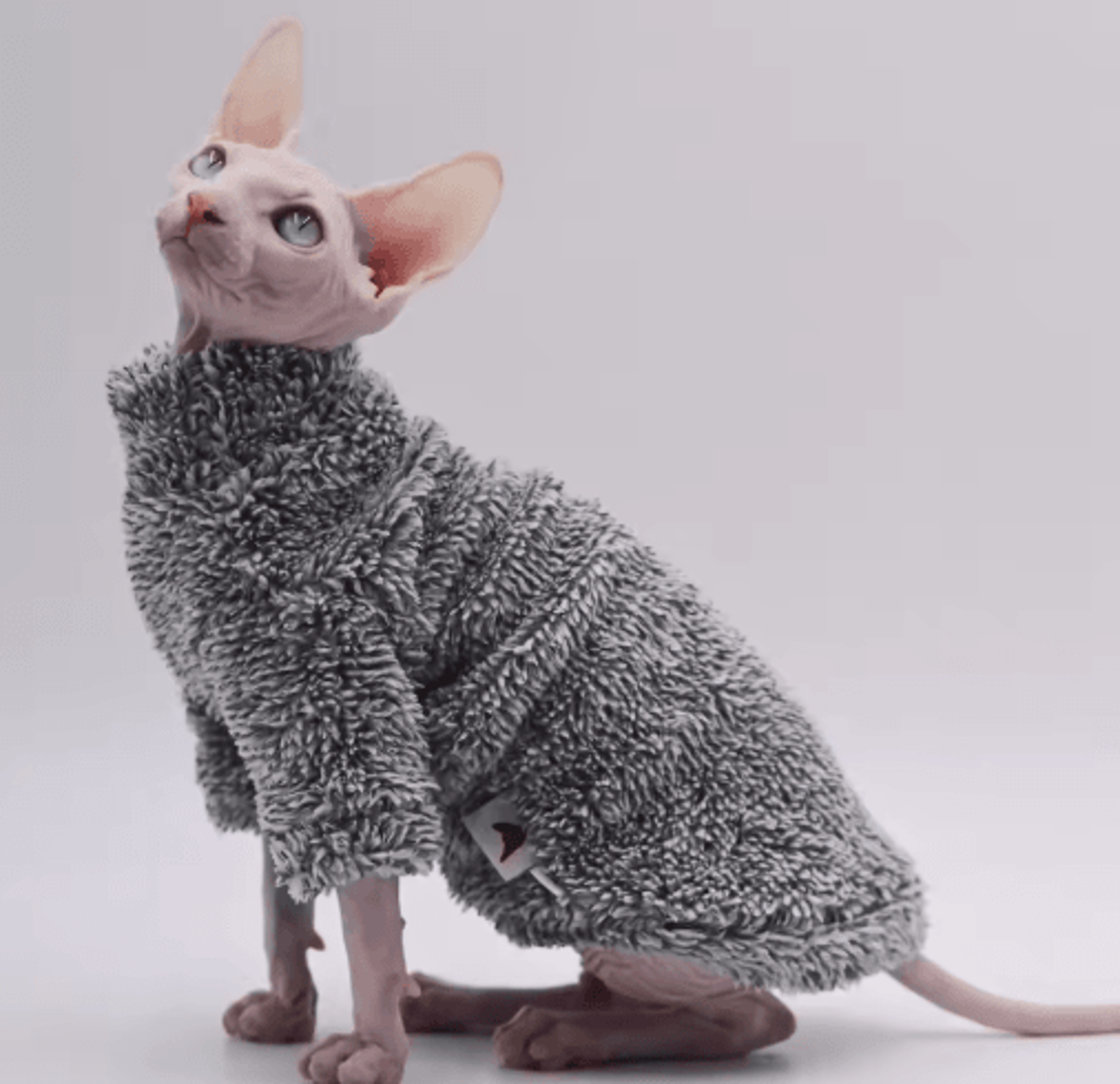duomasumi warm double-sided fleece winter jacket for sphynx & hairless cats