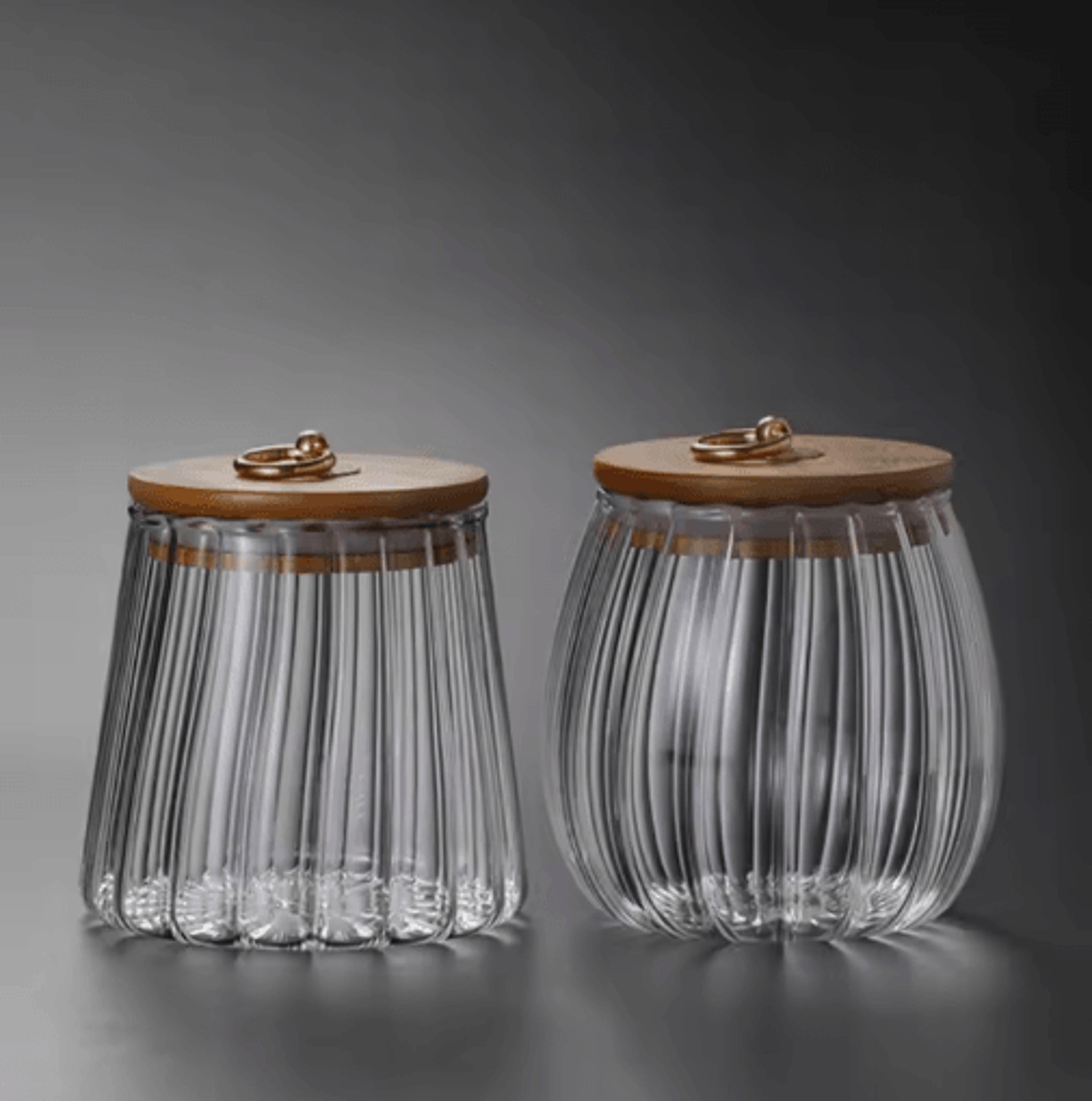 airtight glass storage jar with wooden lid for coffee, tea & pantry essentials