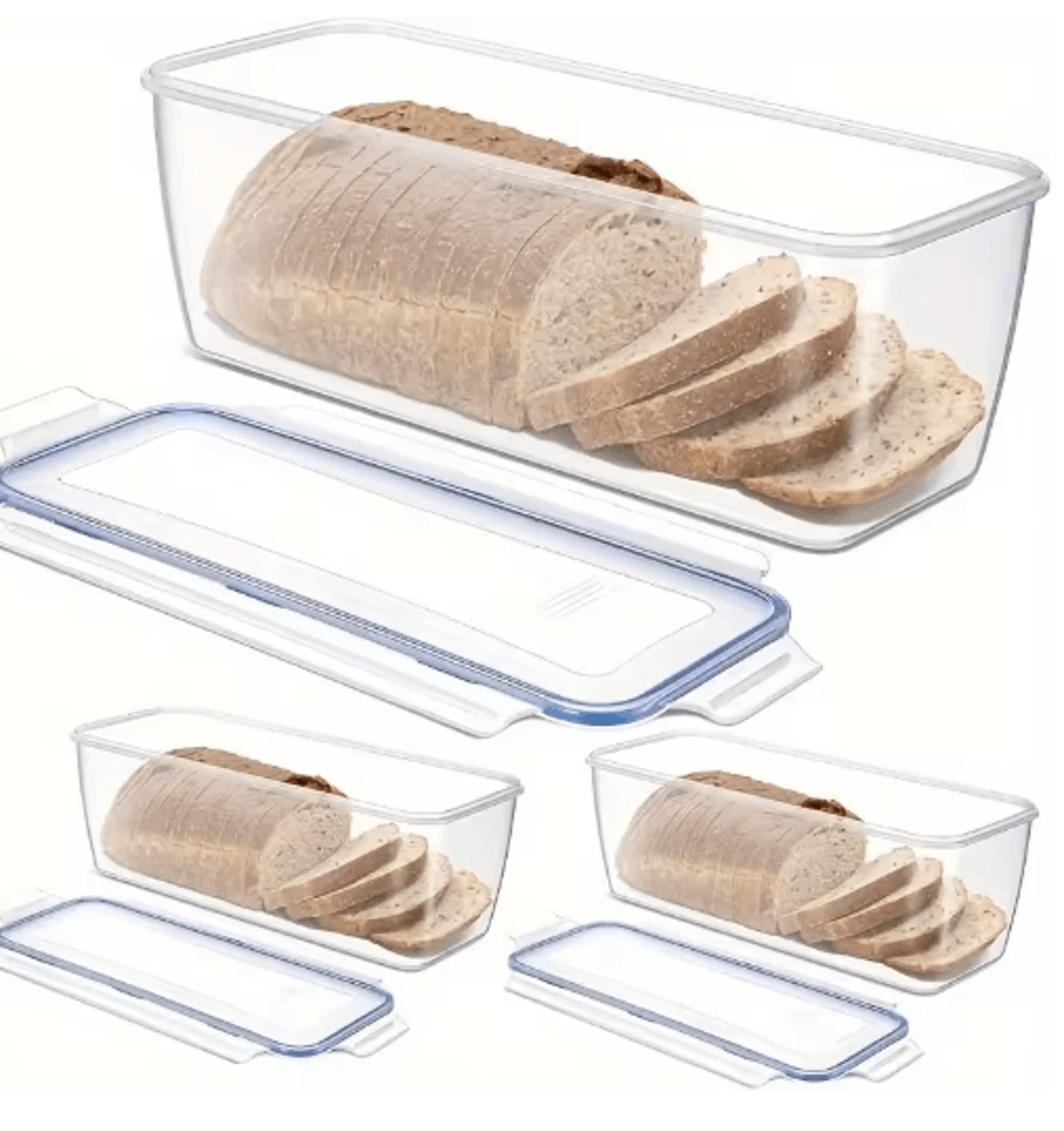airtight bread storage box with lid for fresh loaf & sandwich bread