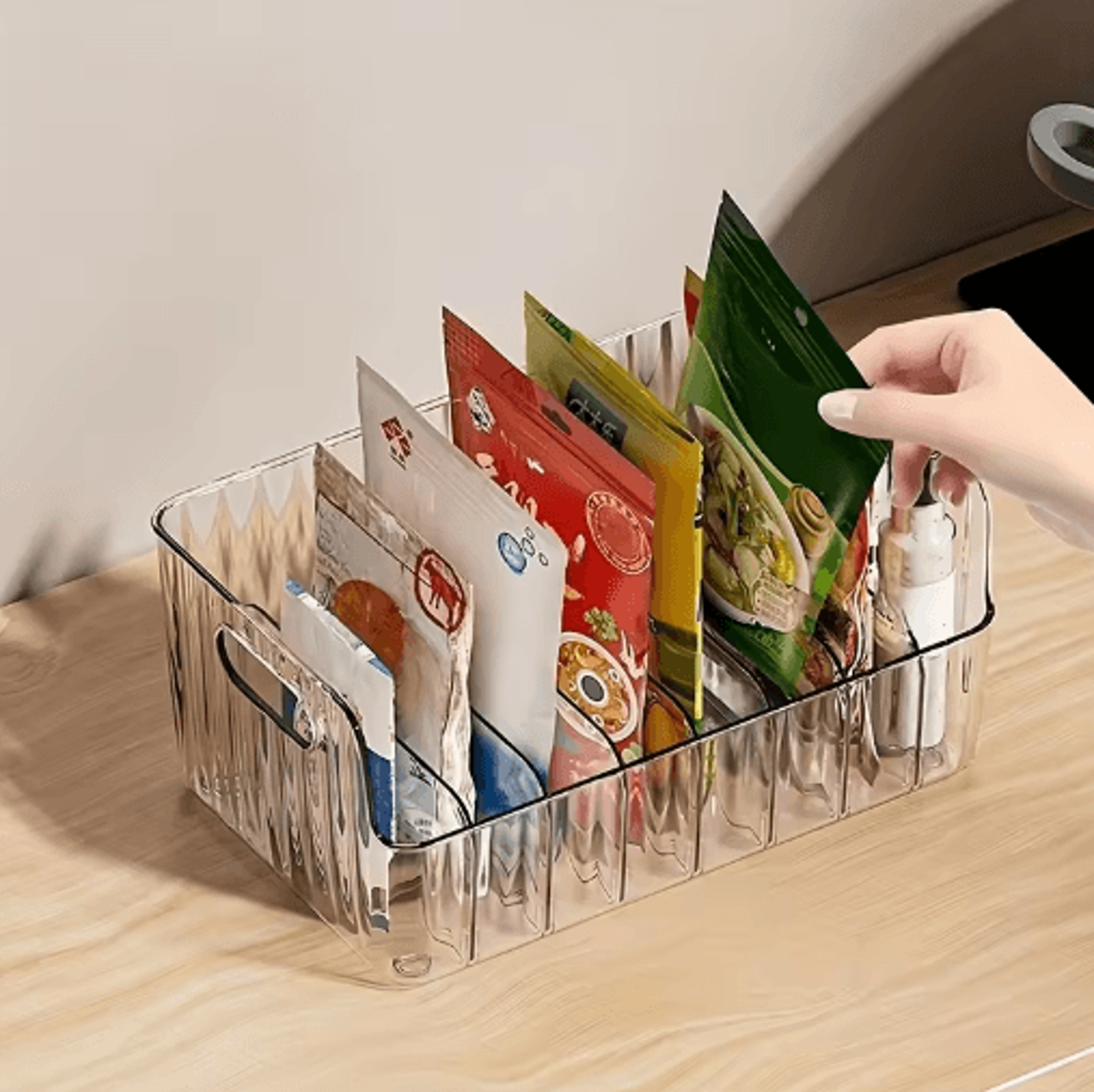 6-compartment detachable spice rack organizer for fridge, cabinet & countertop storage