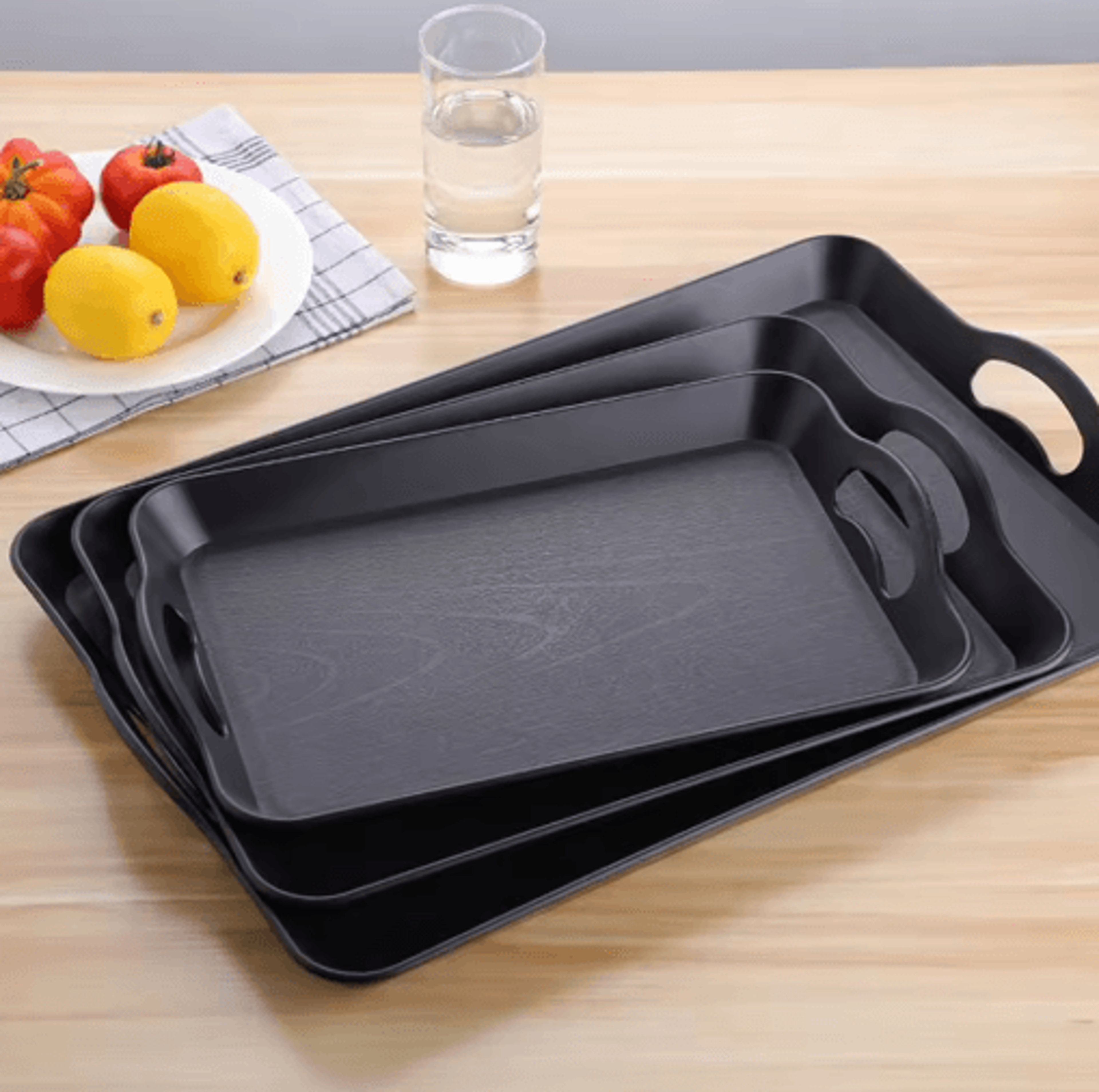 multi-purpose serving tray with handles – anti-skid food & dining tray