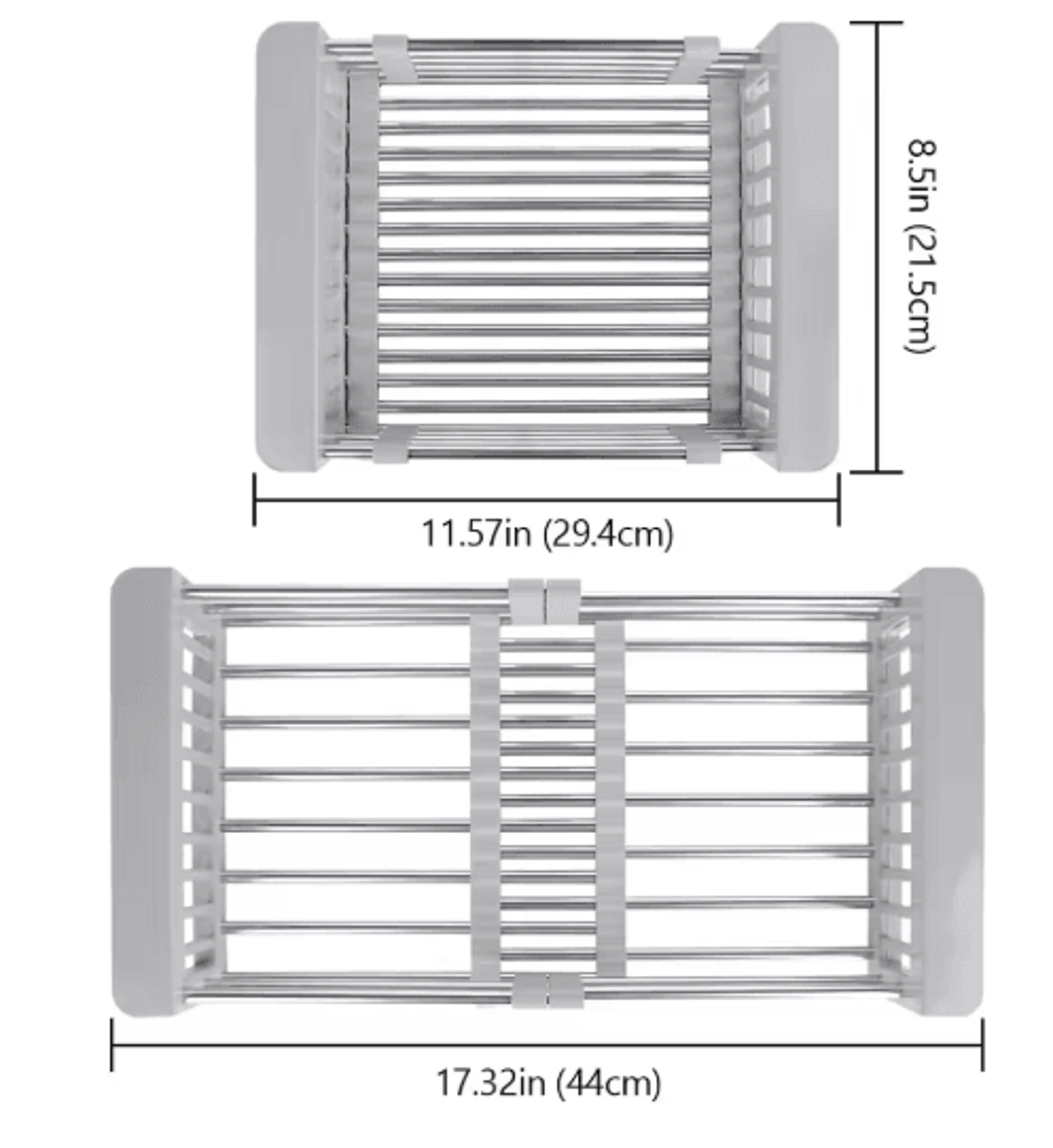 expandable over-sink dish drying rack for washing draining & food preparation