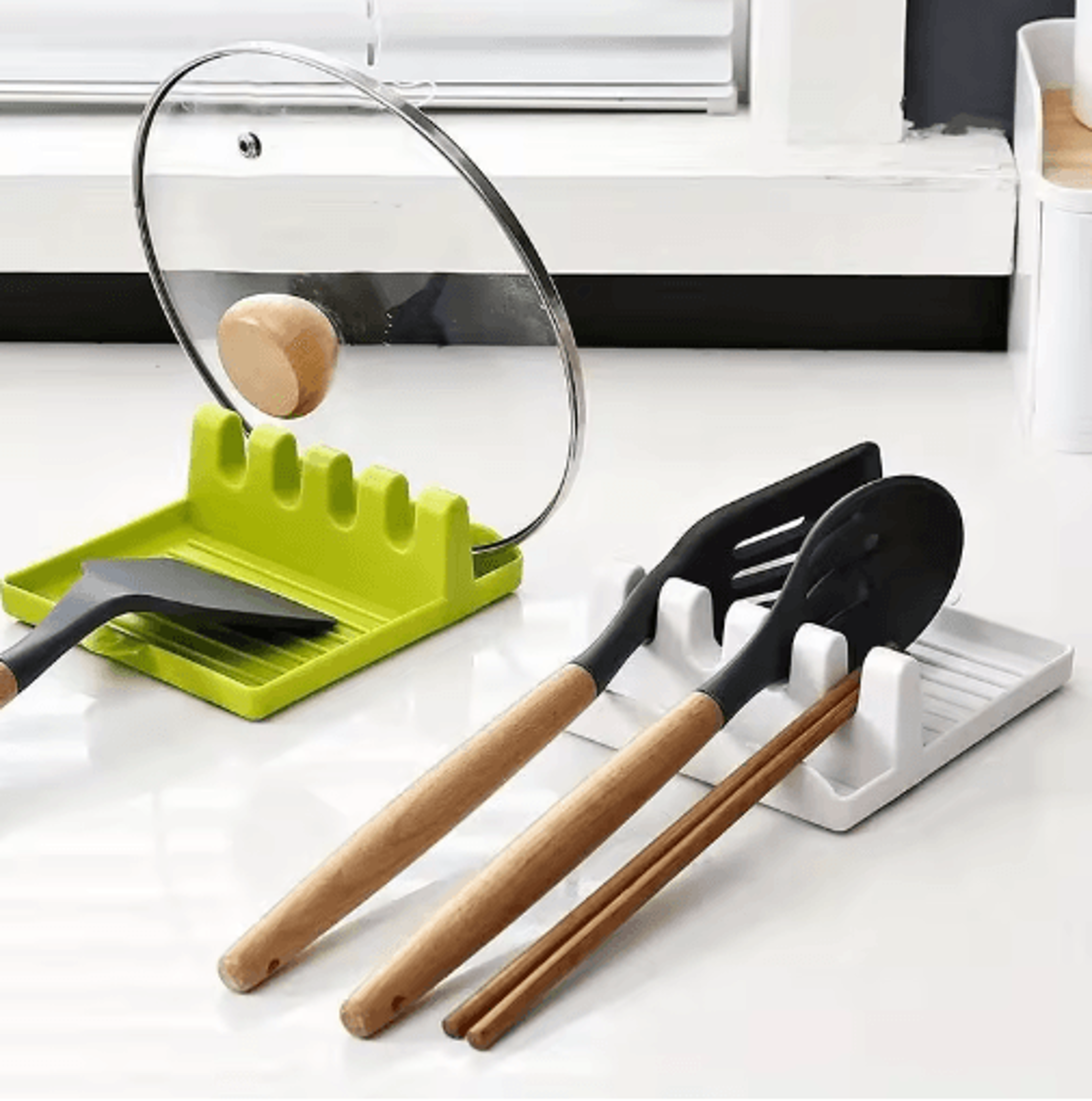 multifunctional spoon rest & utensil holder for kitchen countertops