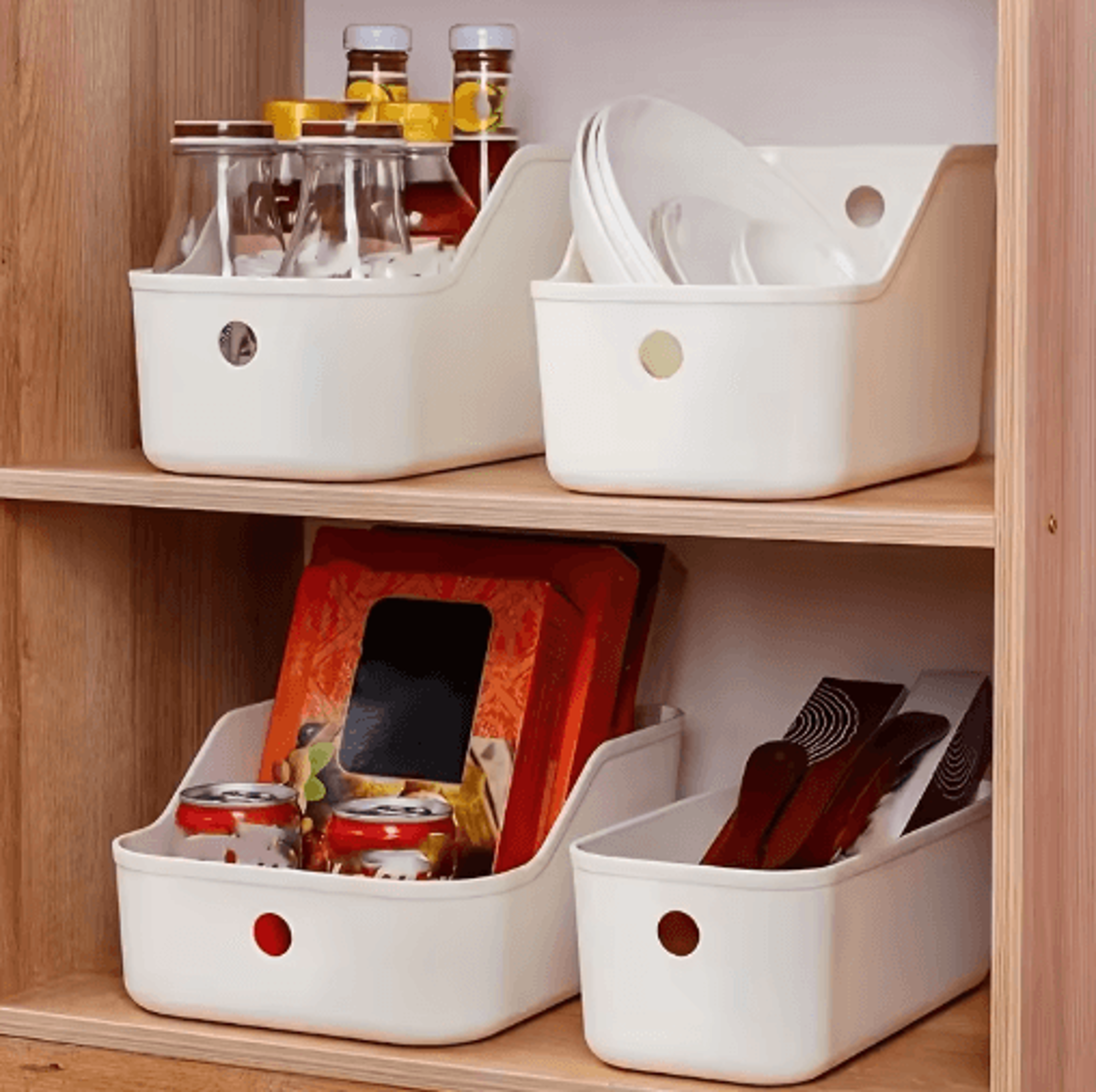 multi-purpose cabinet storage basket for kitchen, sink & desktop organization