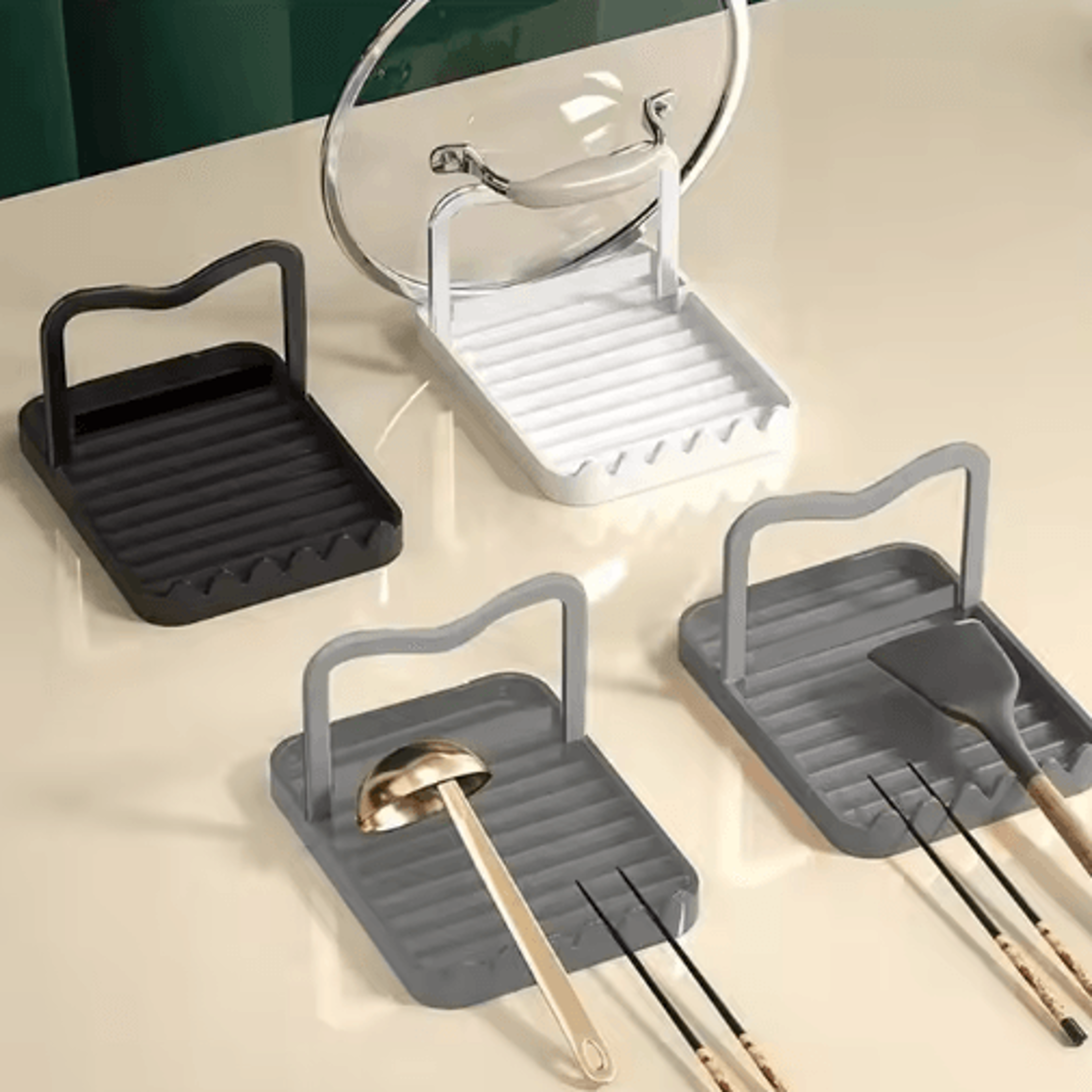 multifunctional cooking utensil holder with anti-spill drip tray