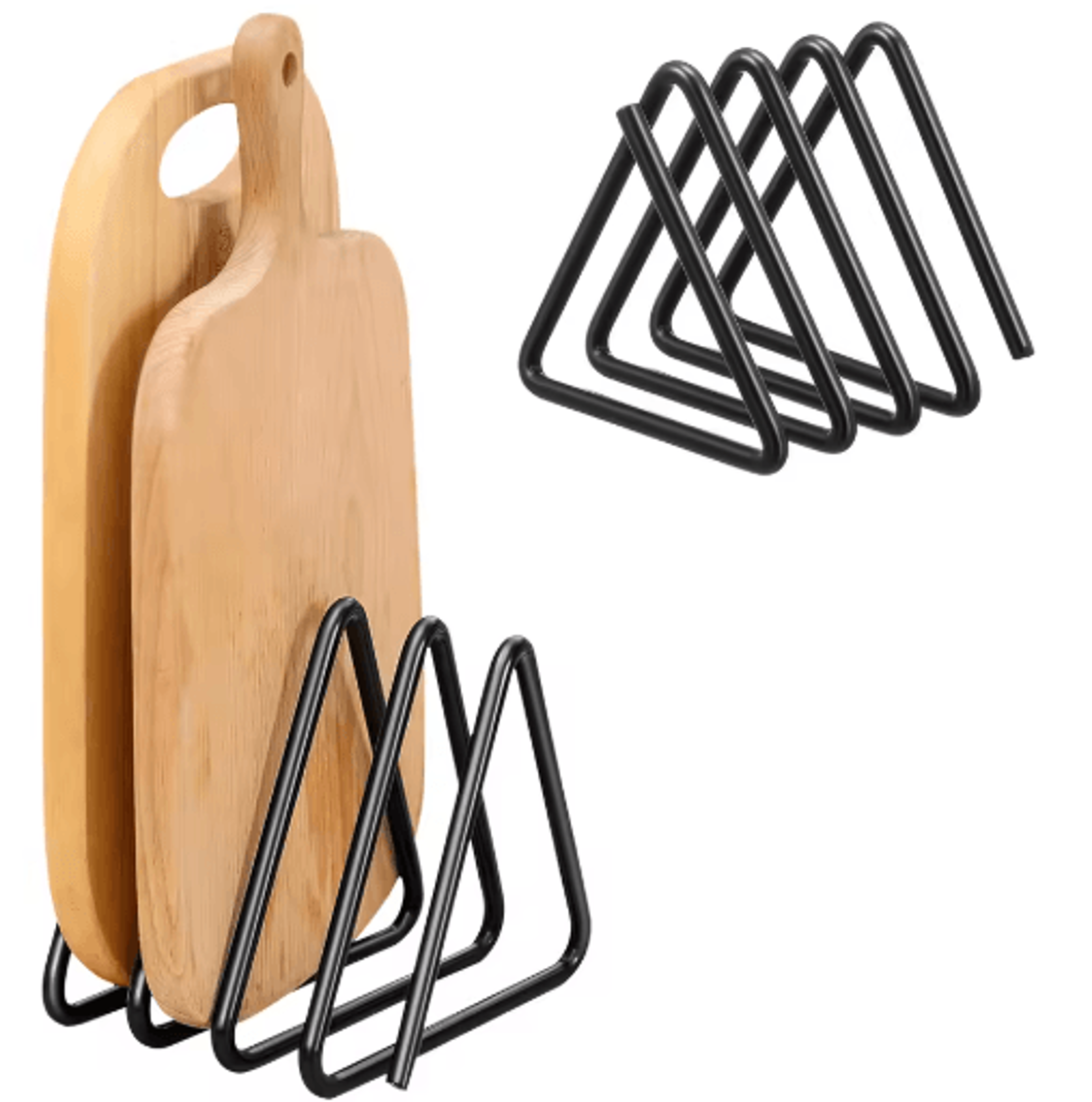 4-slot cutting board organizer rack for kitchen countertops
