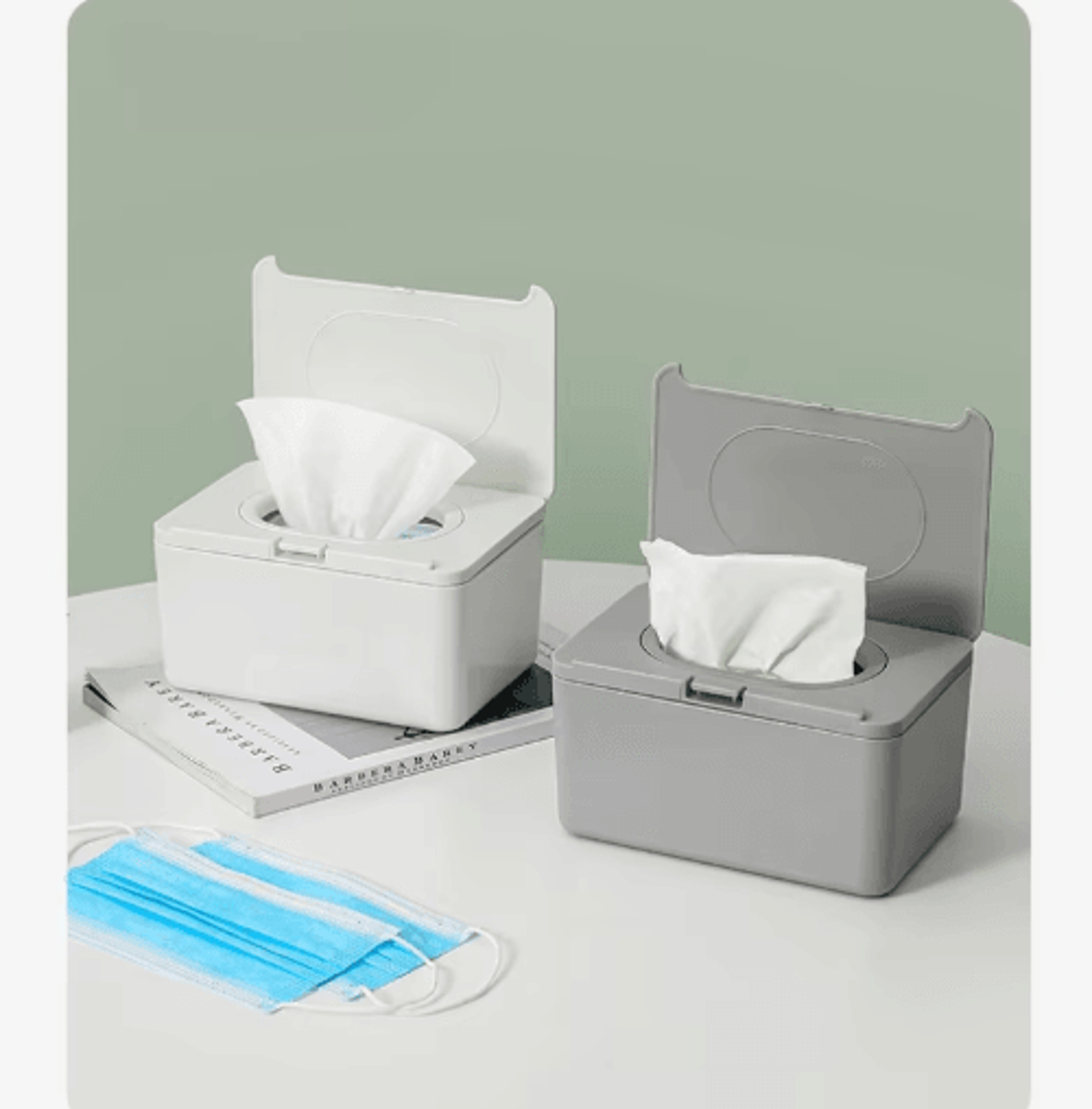 automatic flip-top tissue & wet wipes storage box for home and office