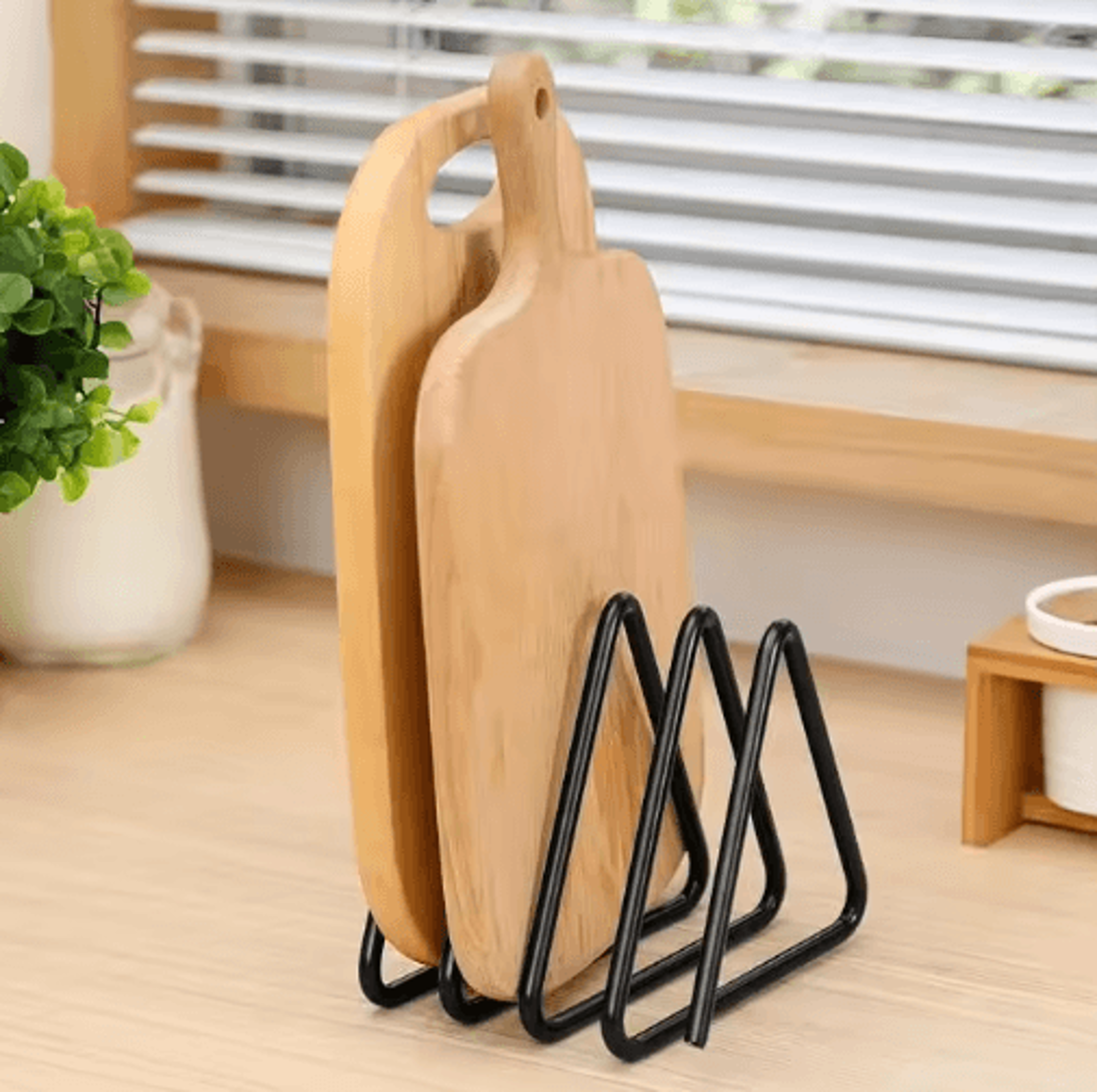 metal cutting board organizer stand for kitchen storage & easy access