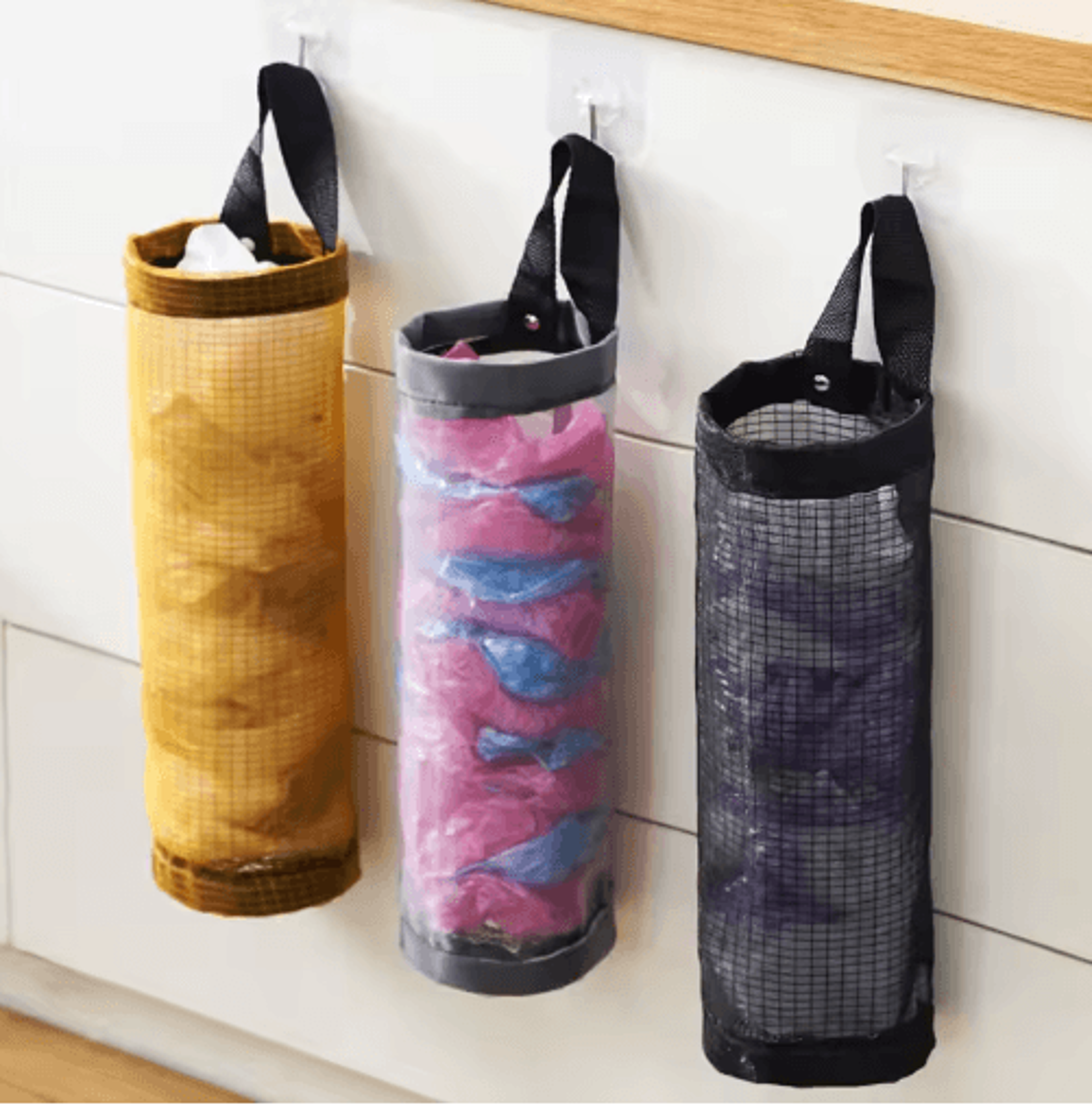wall-mounted trash bag dispenser holder for kitchen, pantry & laundry room
