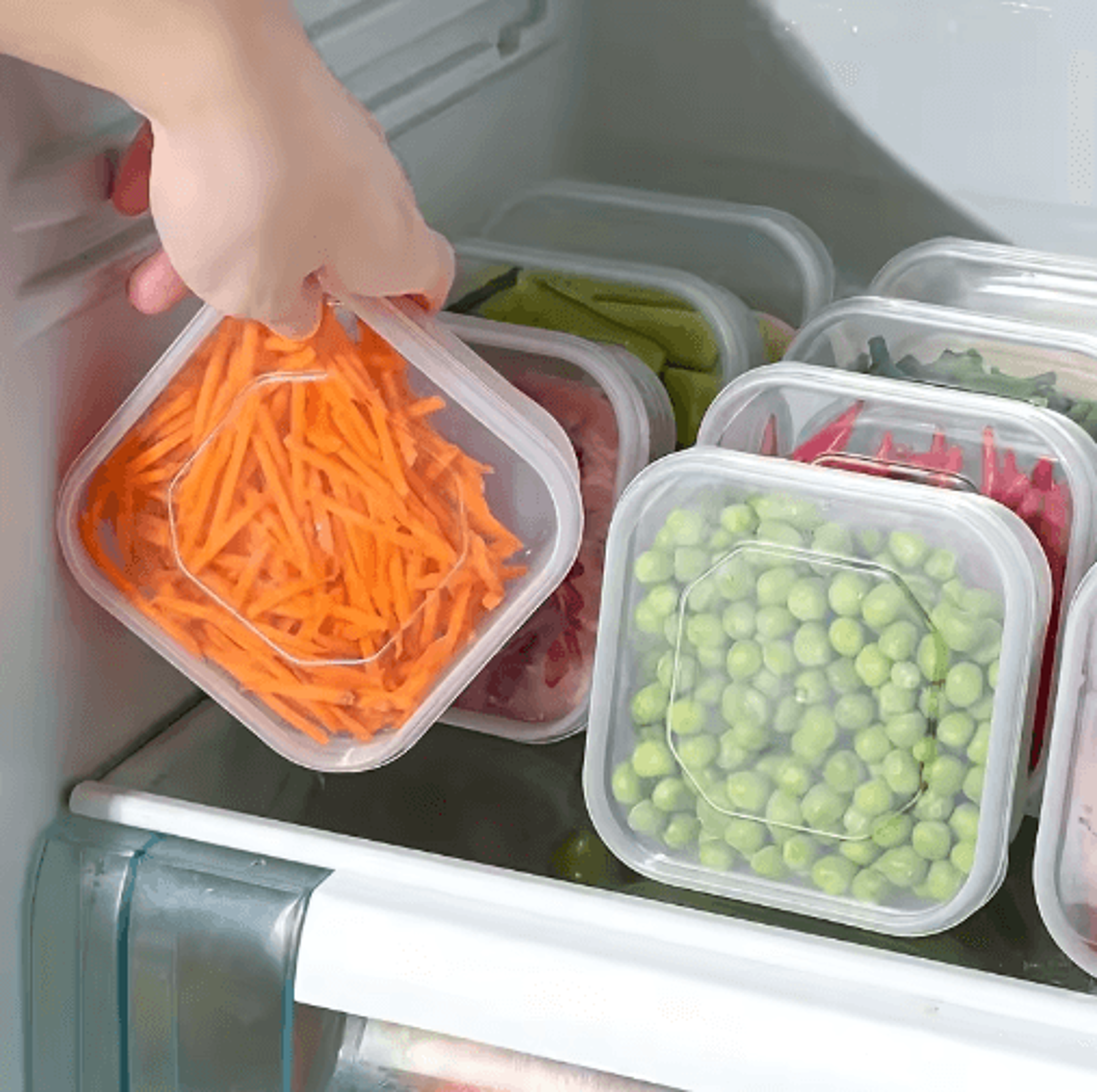 bpa-free freezer storage container for meat, vegetables & refrigerator organization