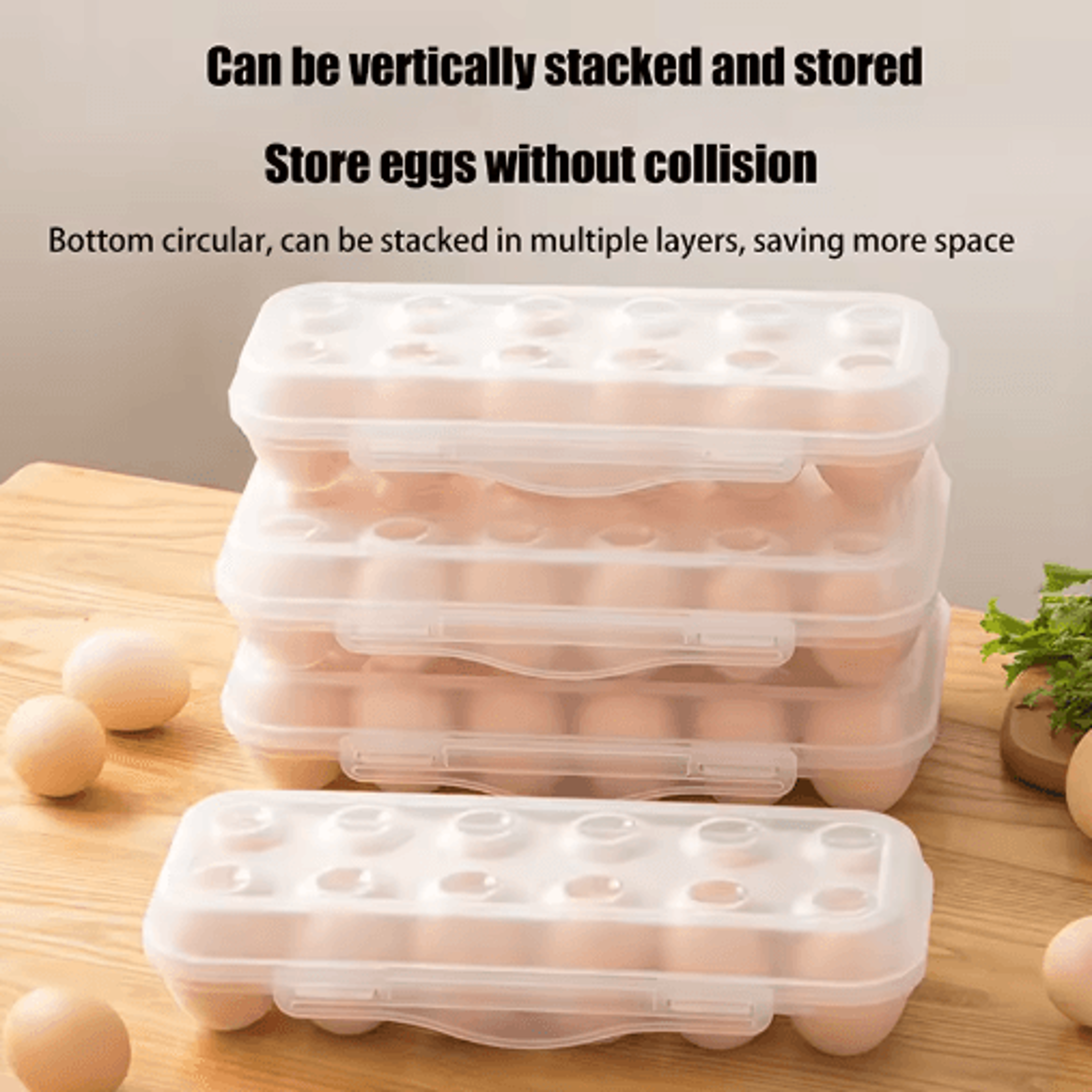 egg storage box with lid – 12/18 grid refrigerator egg organizer tray