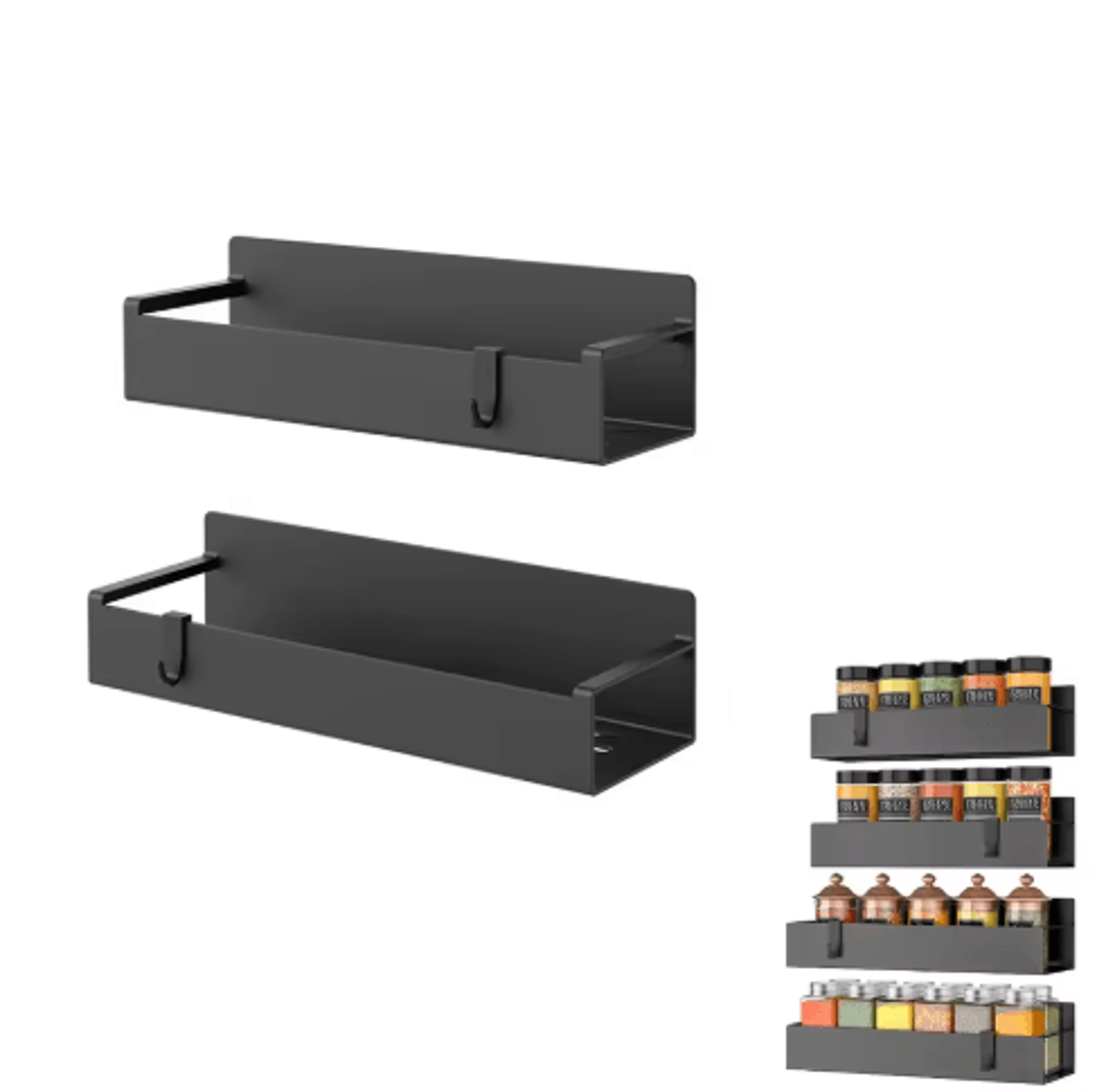 magnetic metal spice rack for refrigerator & oven storage