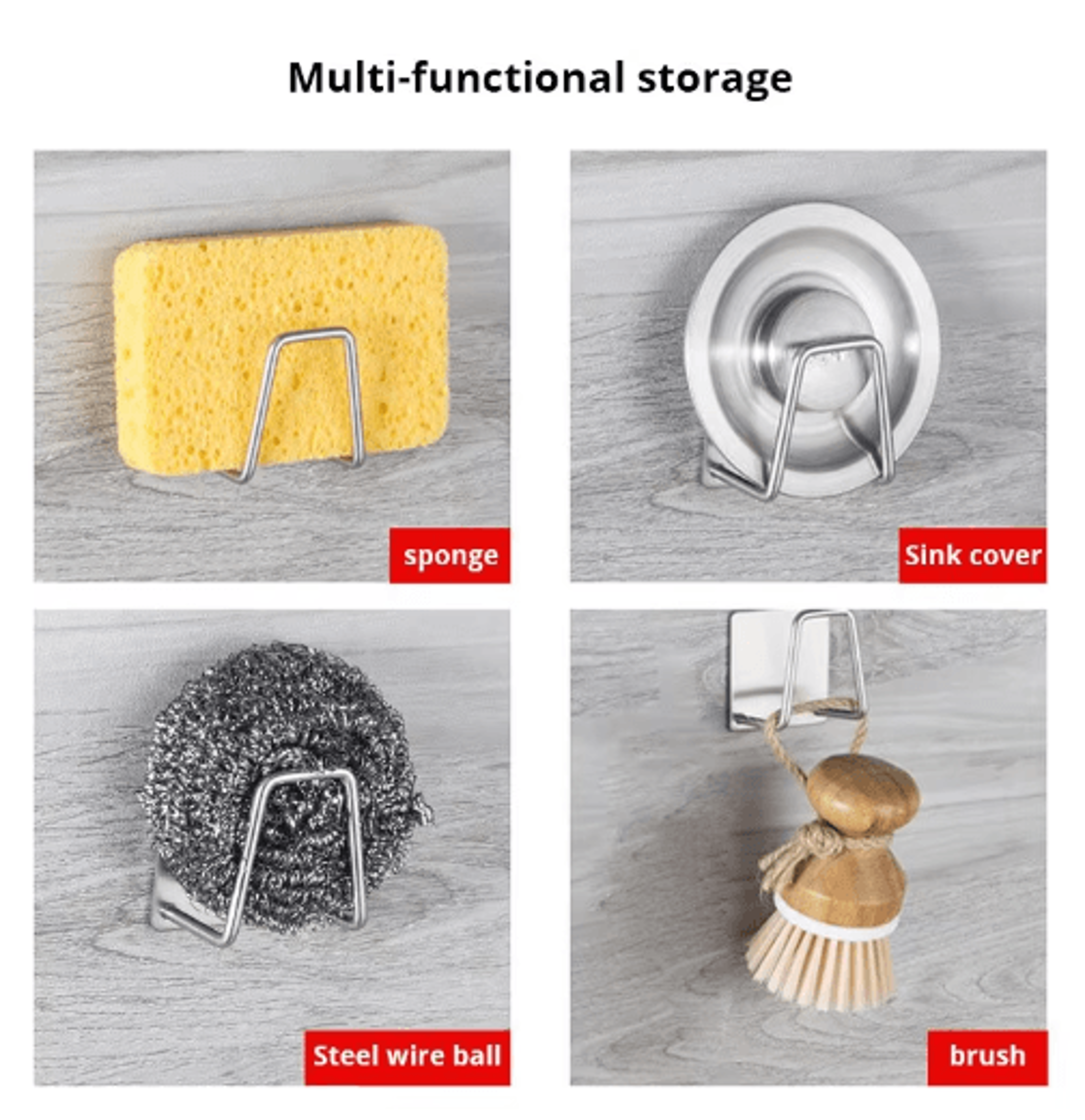 stainless steel sink sponge holder with adhesive drain rack