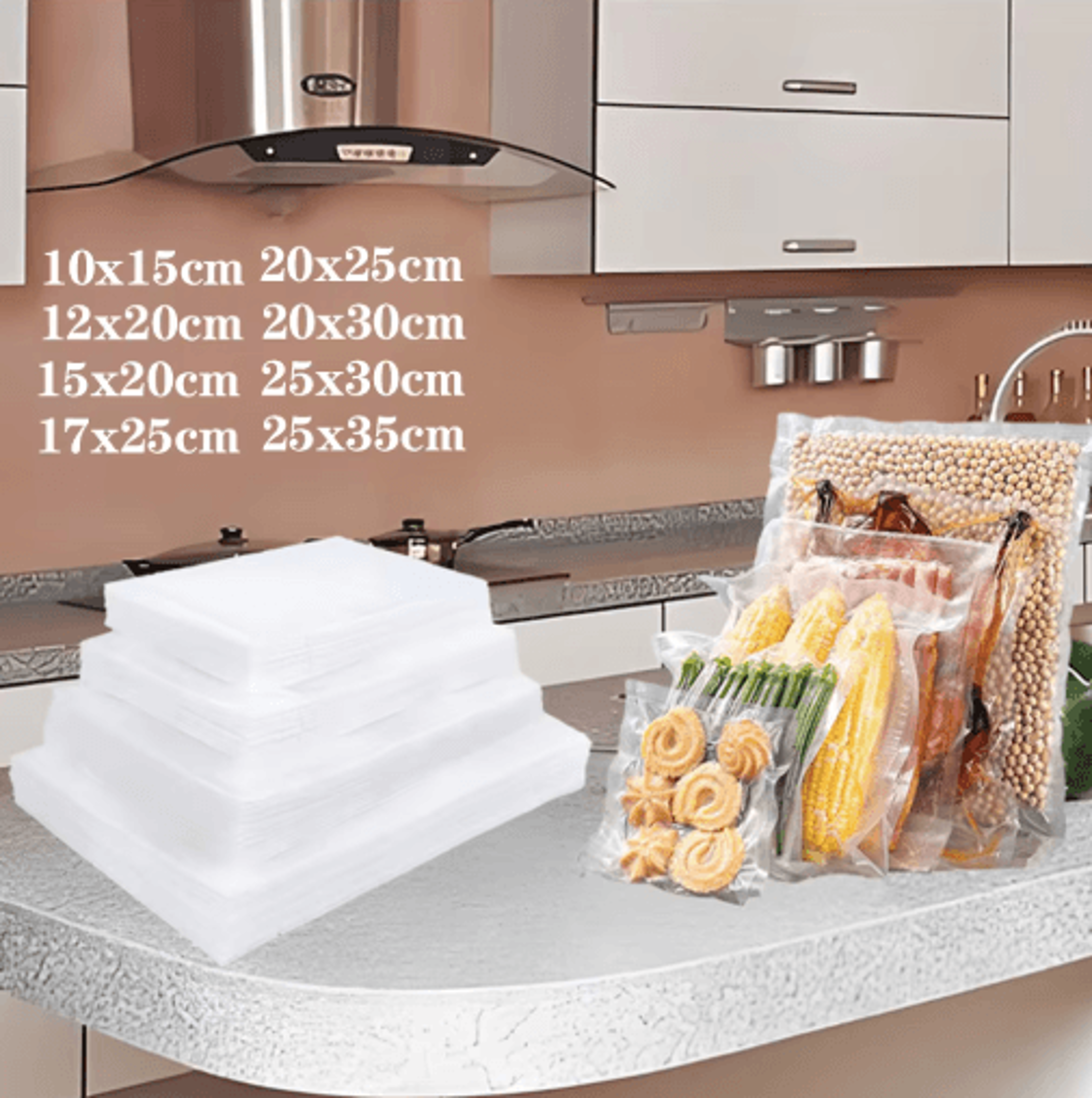 100-piece premium vacuum sealer bags for food storage & freshness