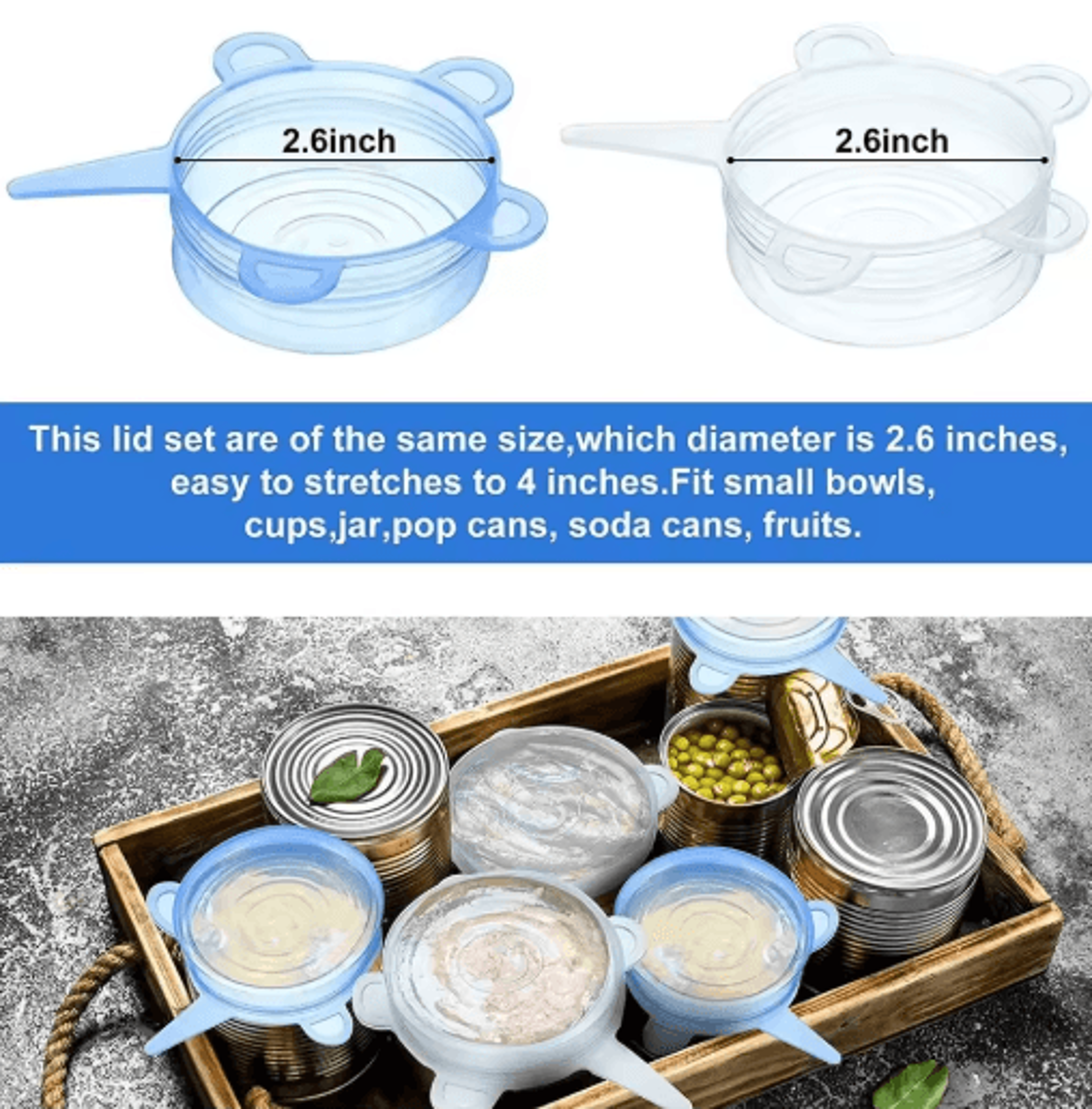 reusable silicone stretch lids for yogurt jars, bowls & food storage