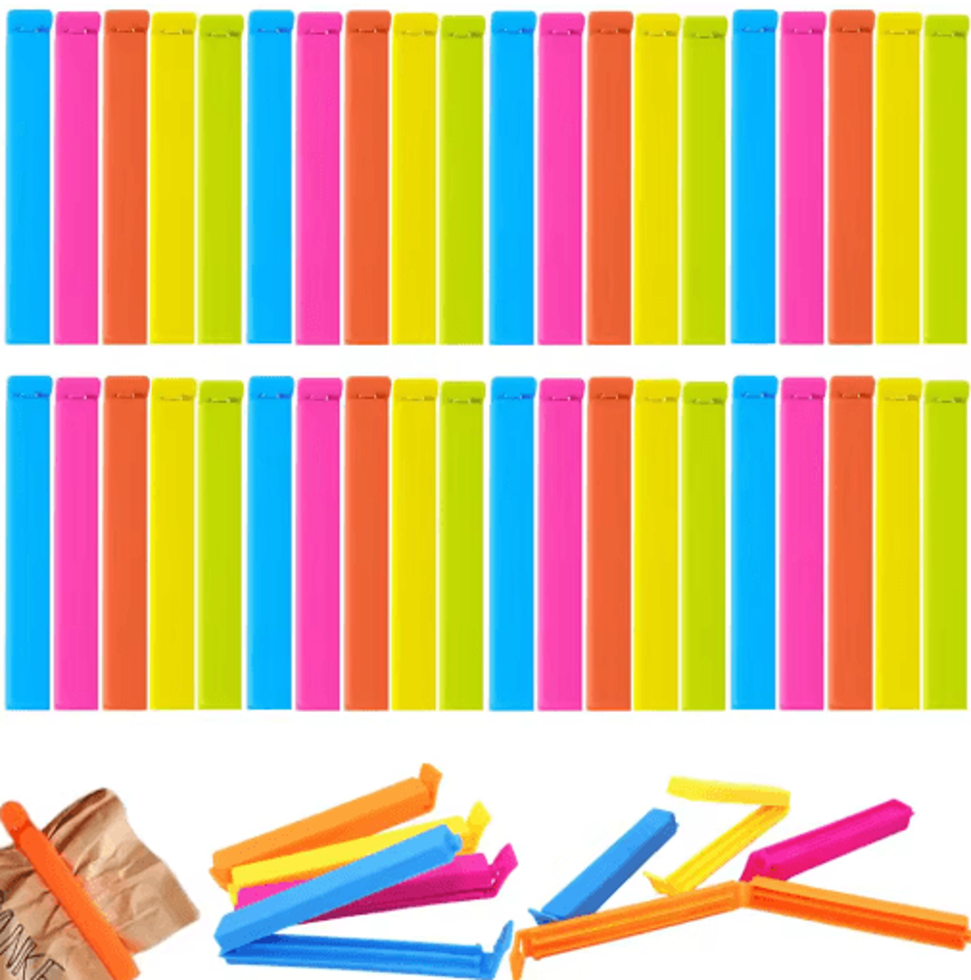 plastic food bag sealing clips set for fresh kitchen food storage