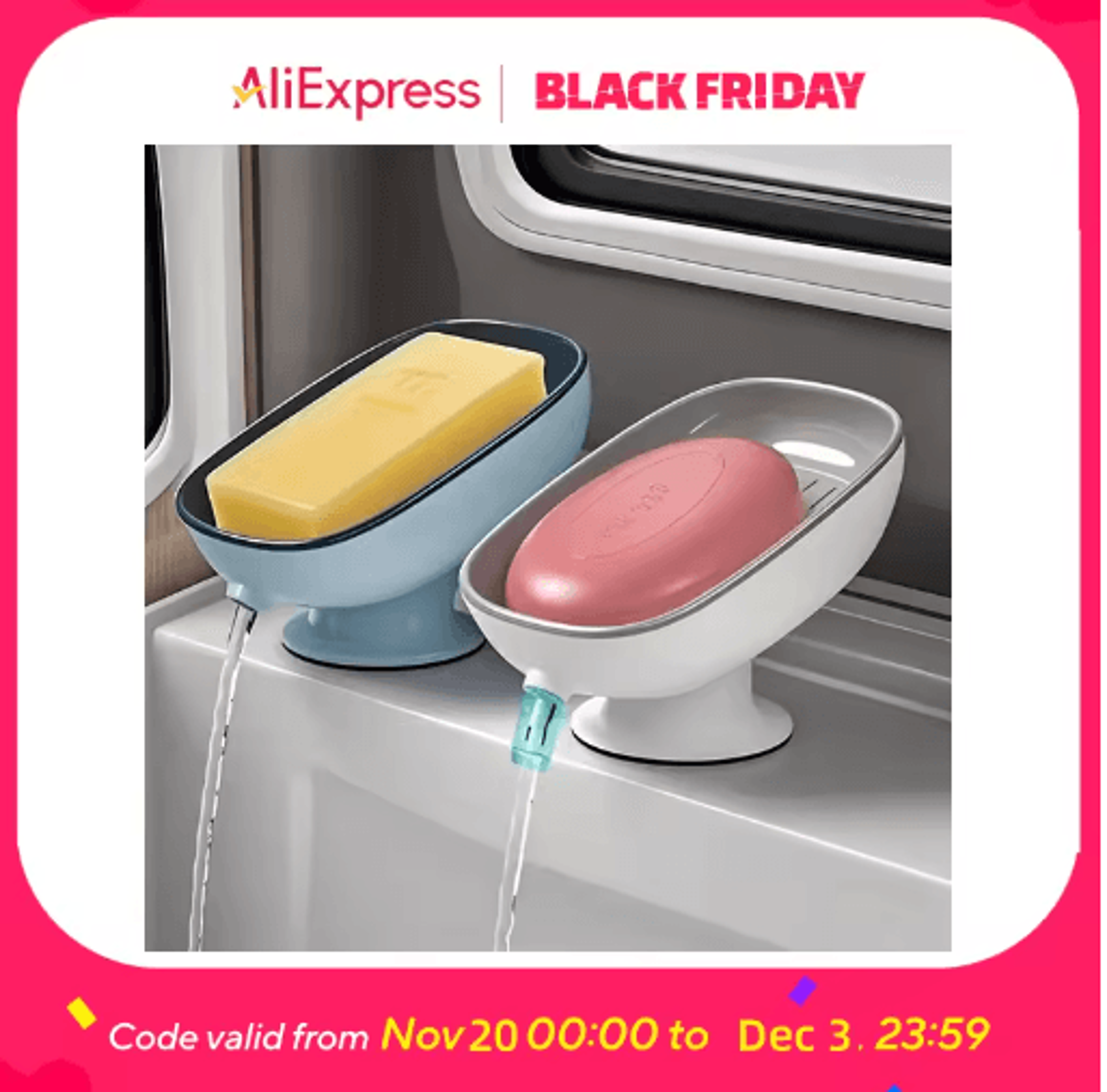 double-layer soap holder with drainage tray for kitchen & bathroom
