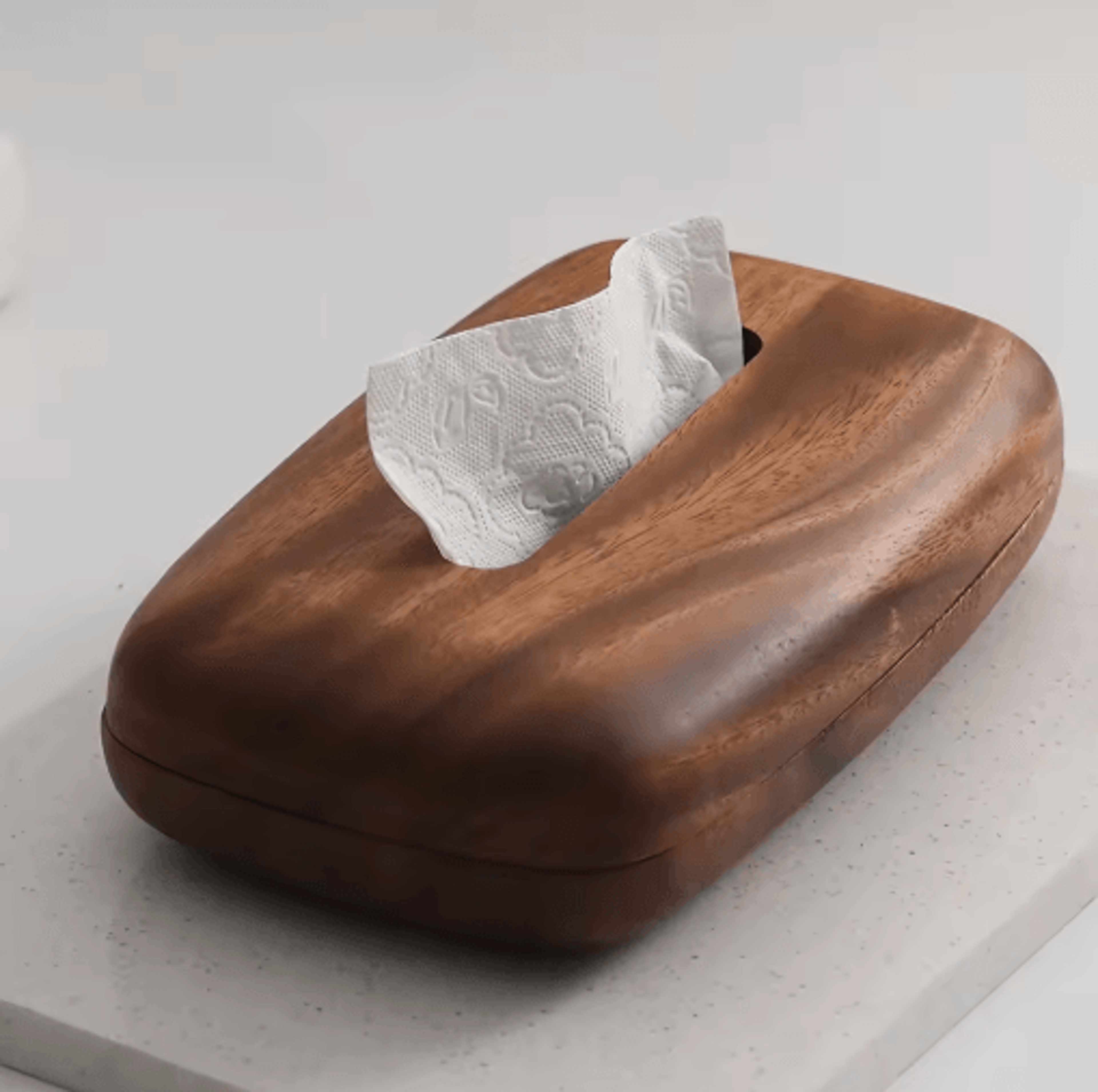 walnut wood tissue box cover holder with removable lid for home & office