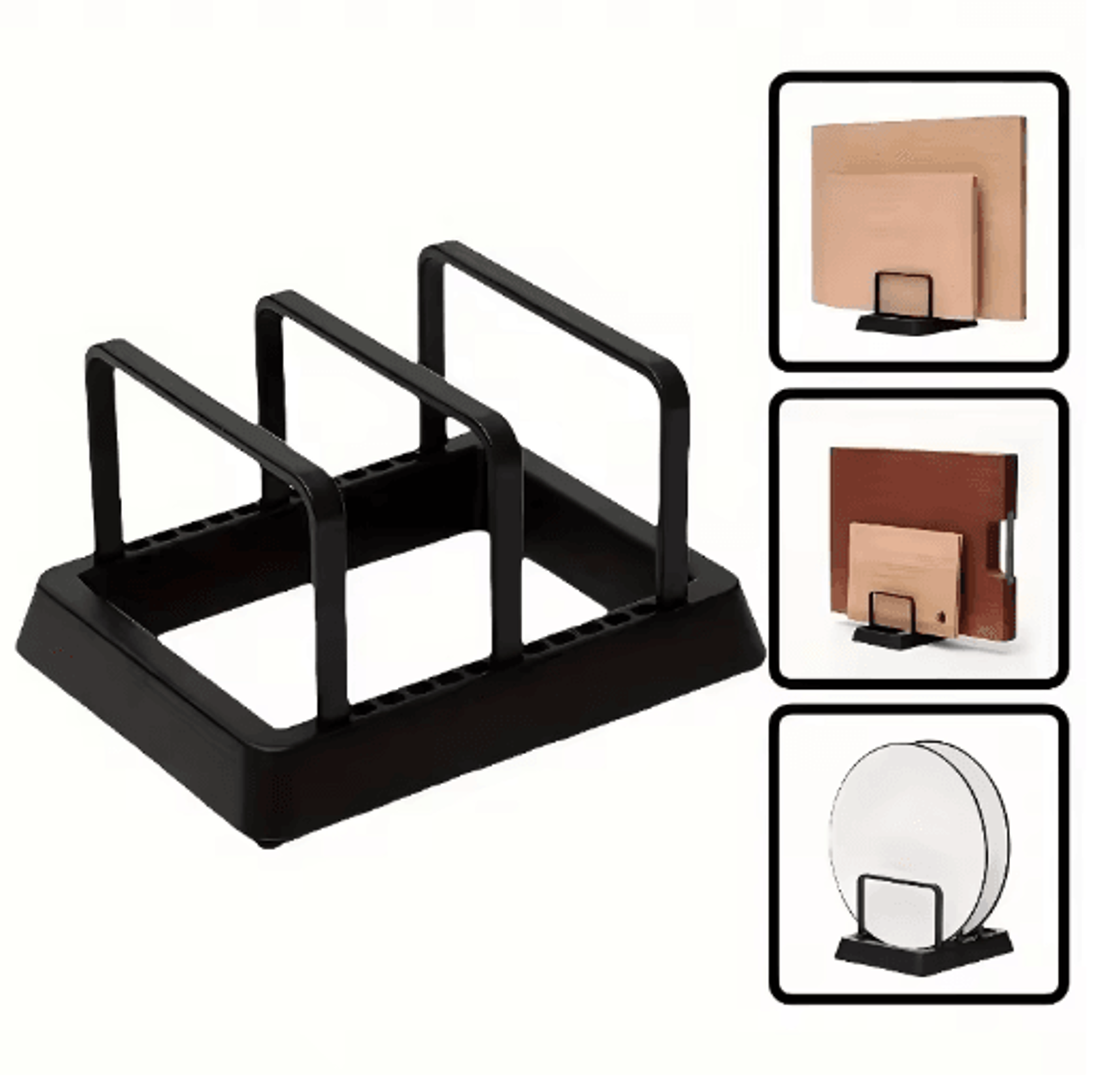 adjustable kitchen pot & pan organizer rack dish plate storage stand