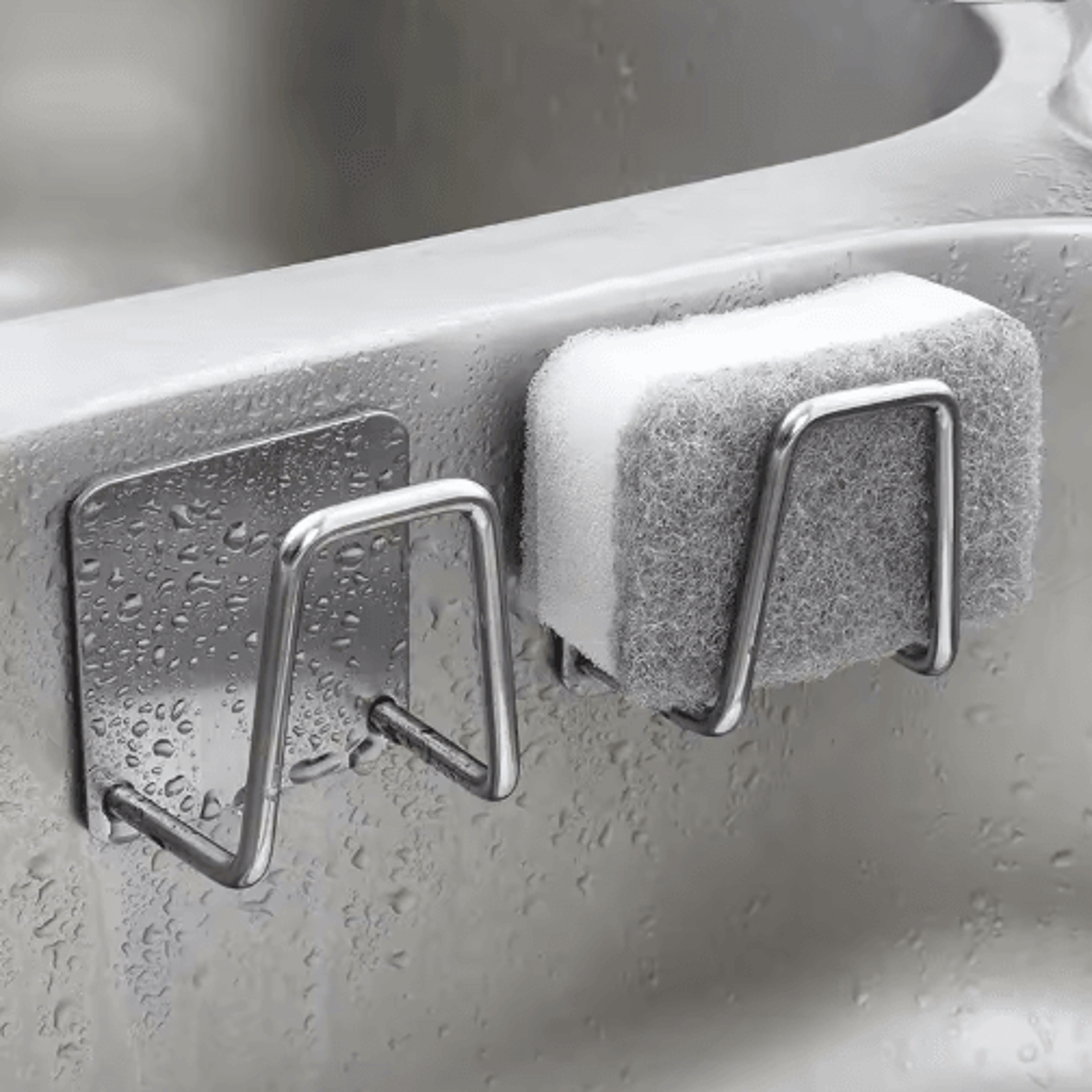 stainless steel sink sponge holder drain rack kitchen organizer