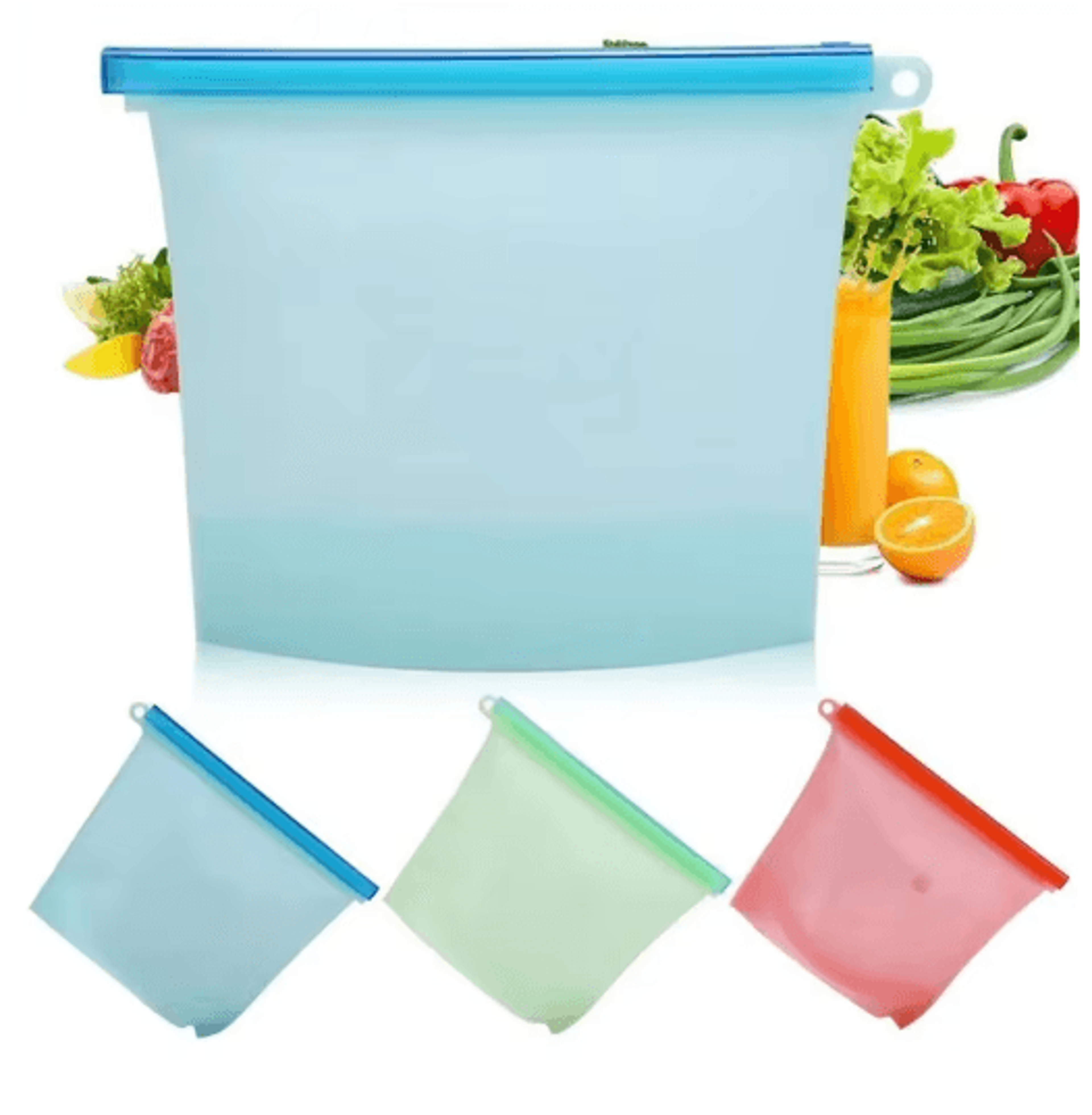 1000ml reusable silicone food storage bag – leakproof freezer & lunch bag