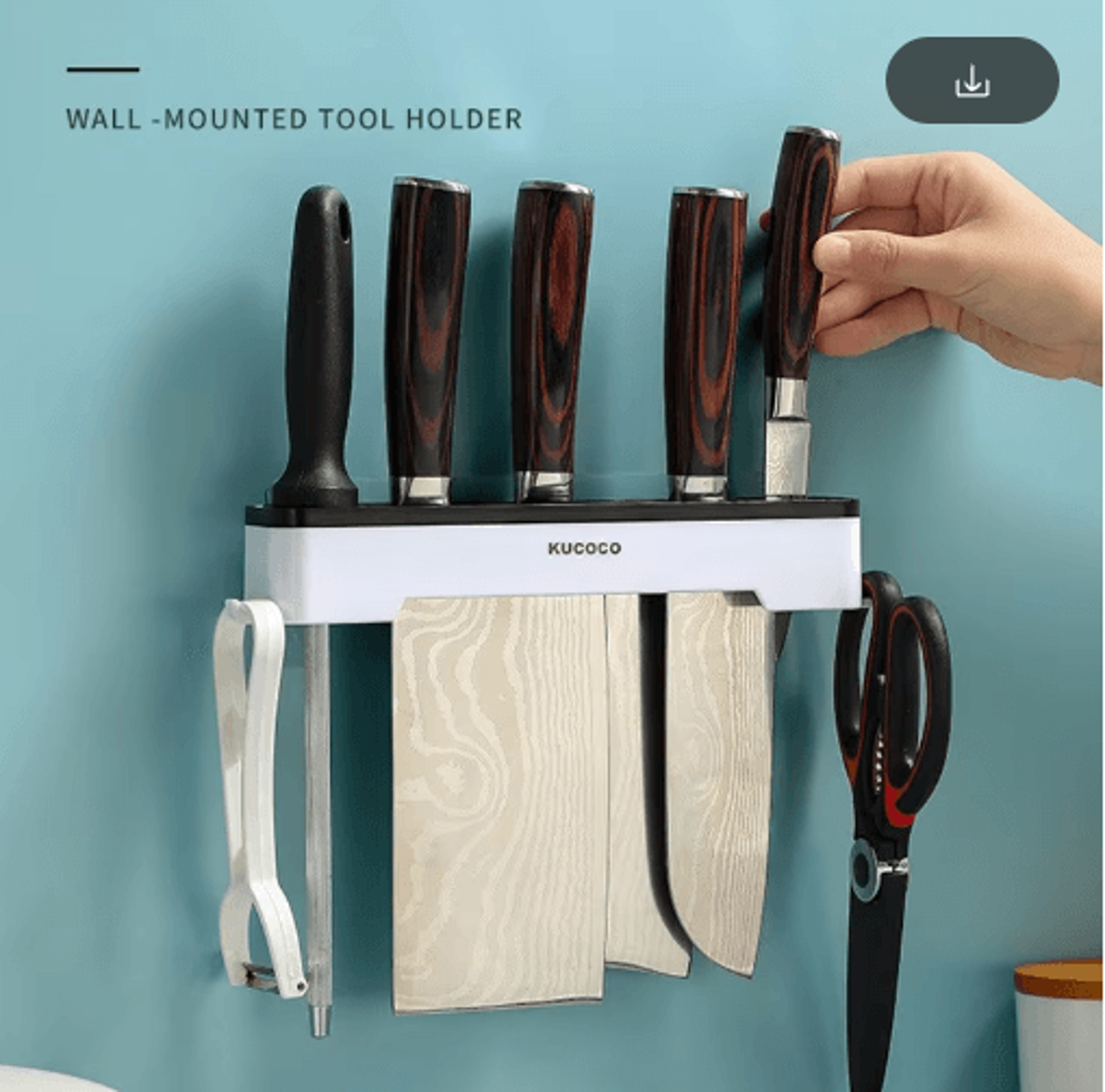 wall mounted kitchen knife holder – multifunctional cutlery storage rack
