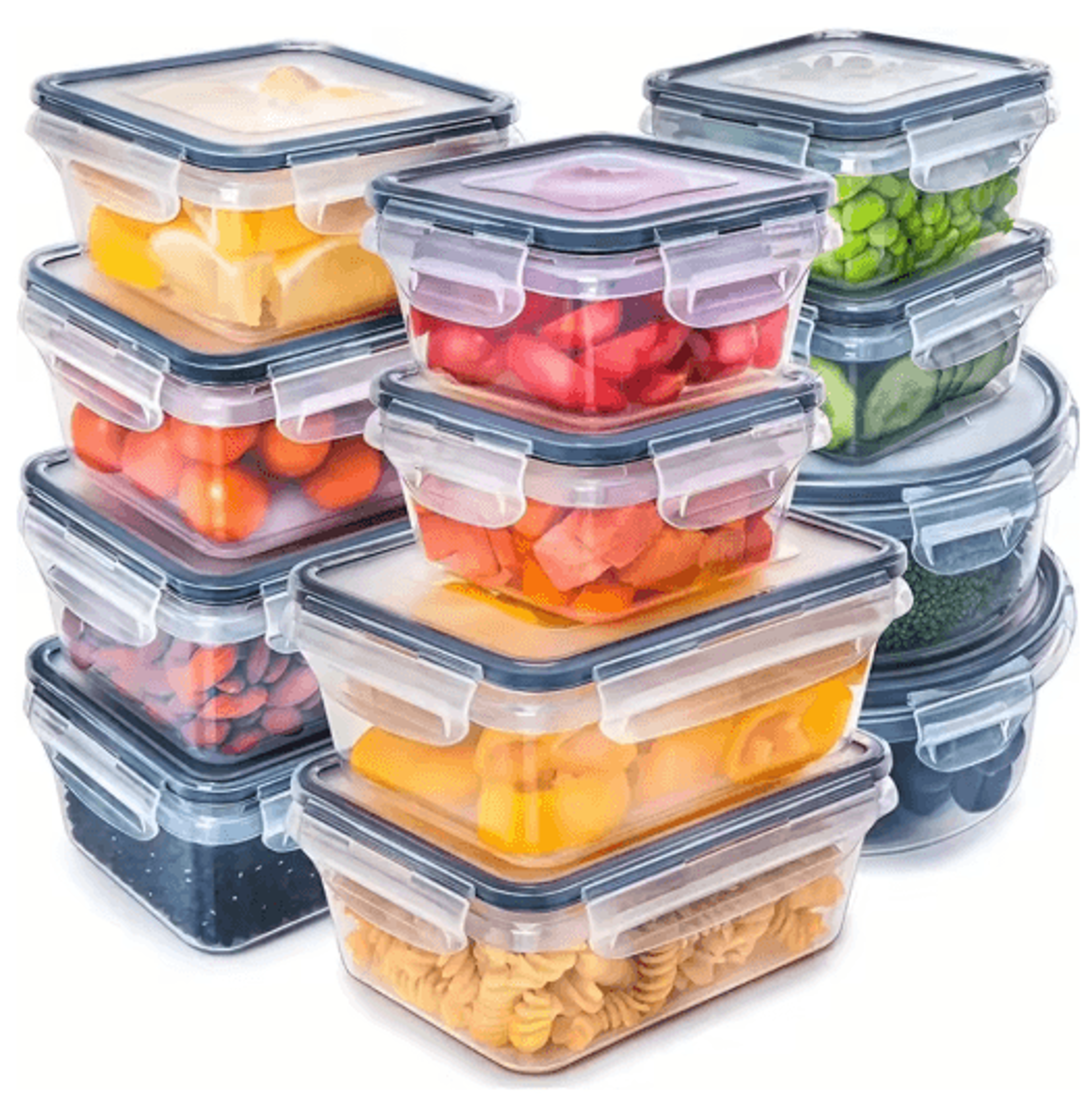 12-piece bpa-free food storage container set airtight kitchen & pantry organizers