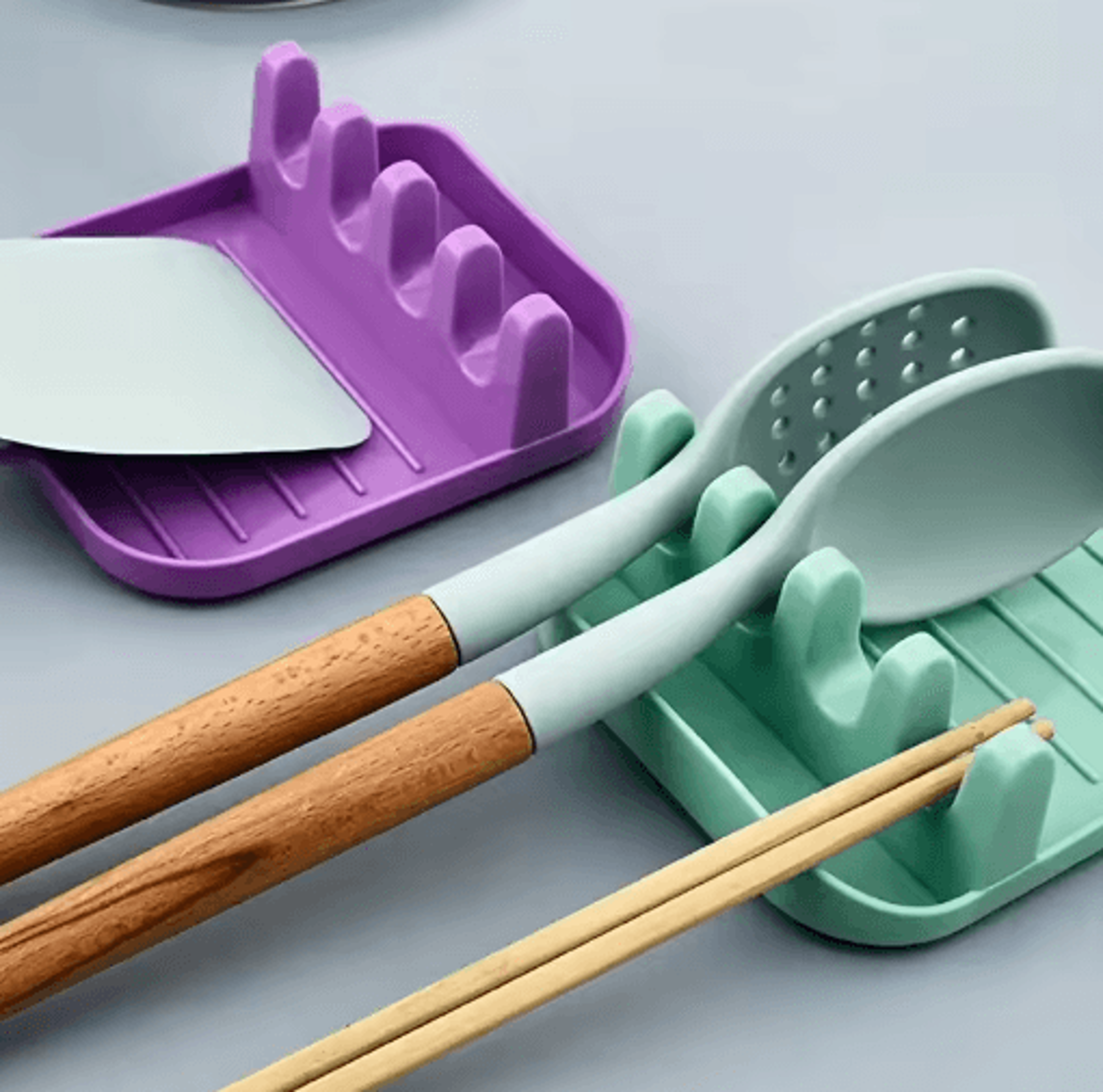 all-in-one spoon rest & pot lid organizer kitchen utensil holder