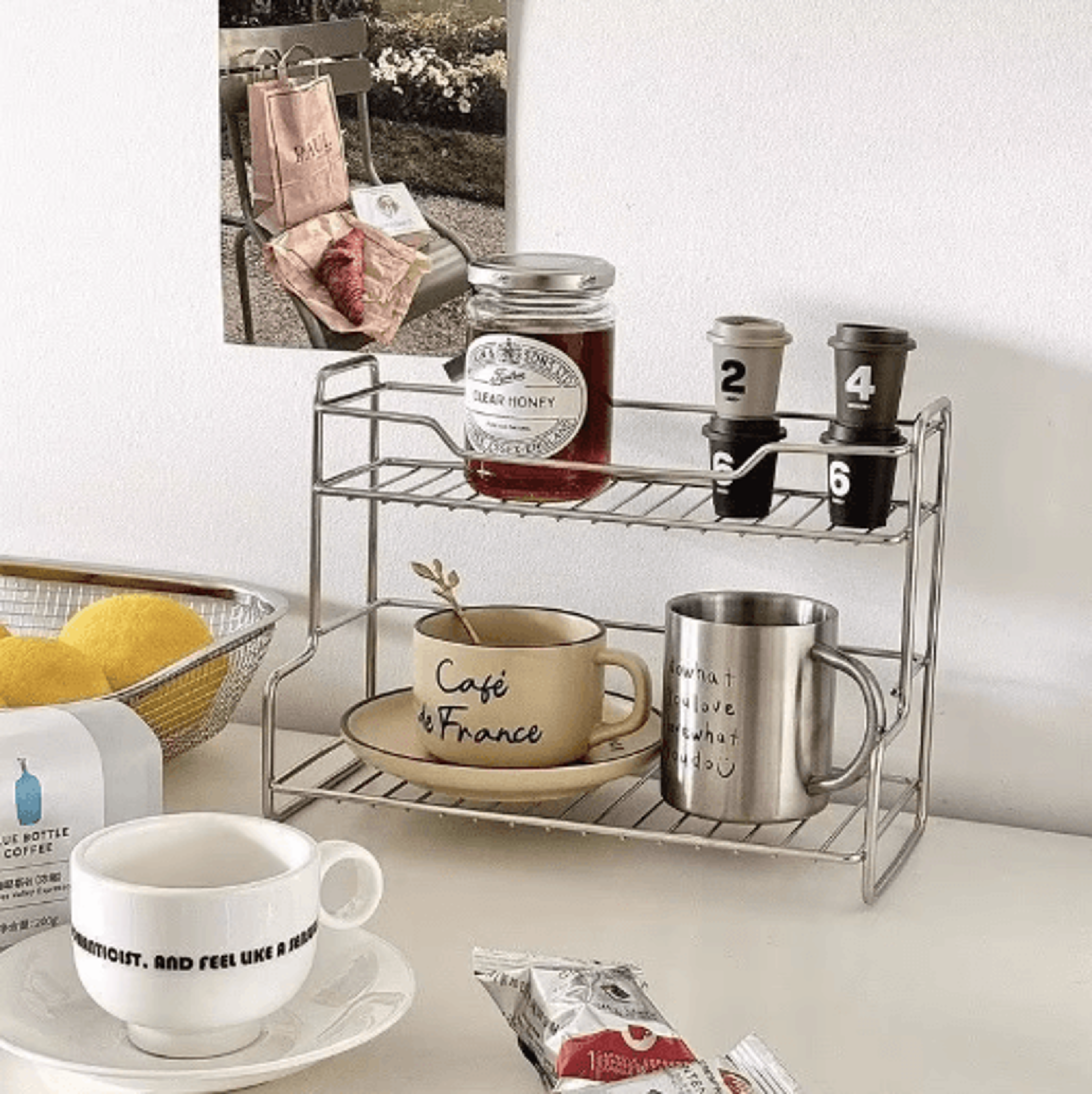 stainless steel countertop storage rack multi-purpose spice & bathroom organizer