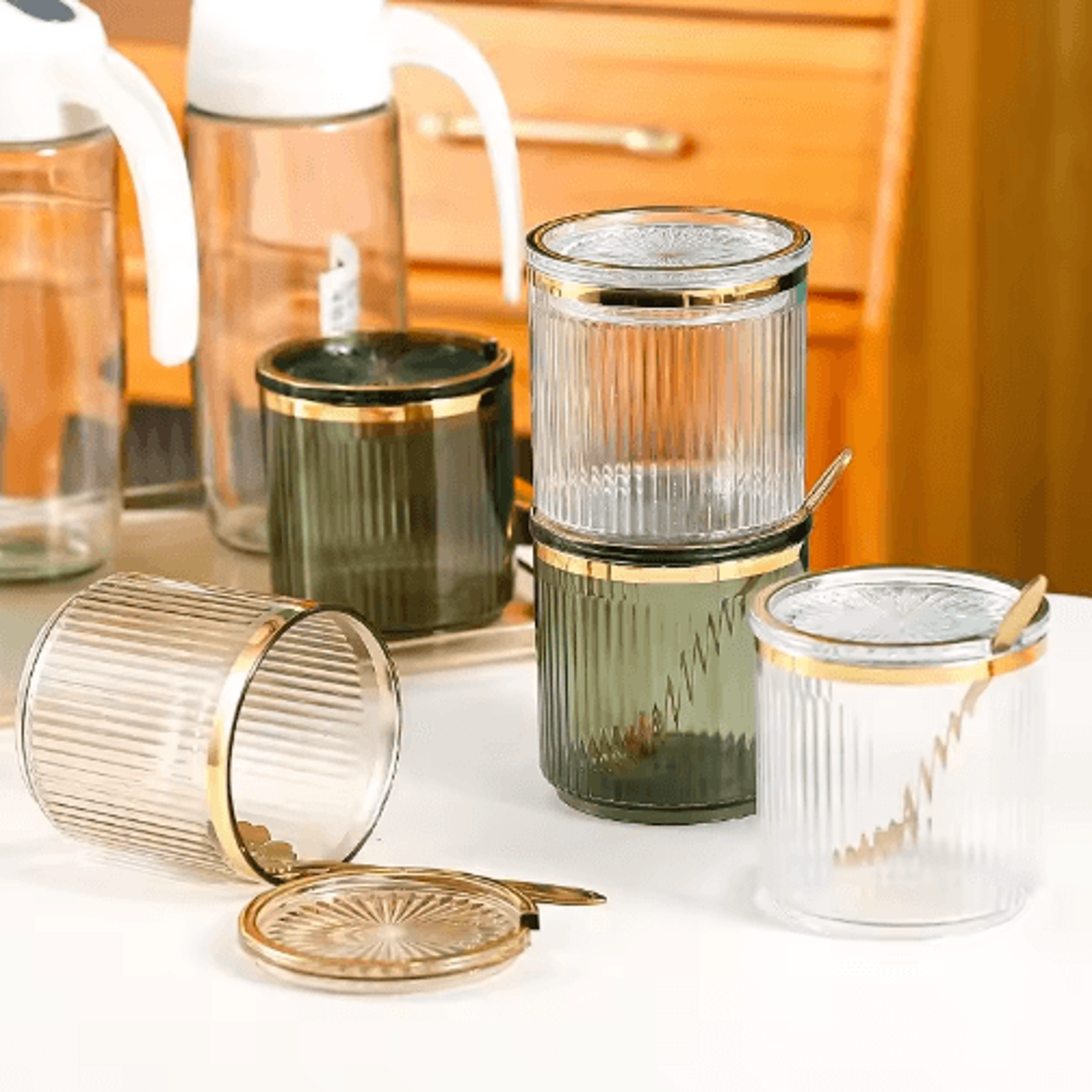 seasoning jar with spoon – airtight kitchen spice storage container