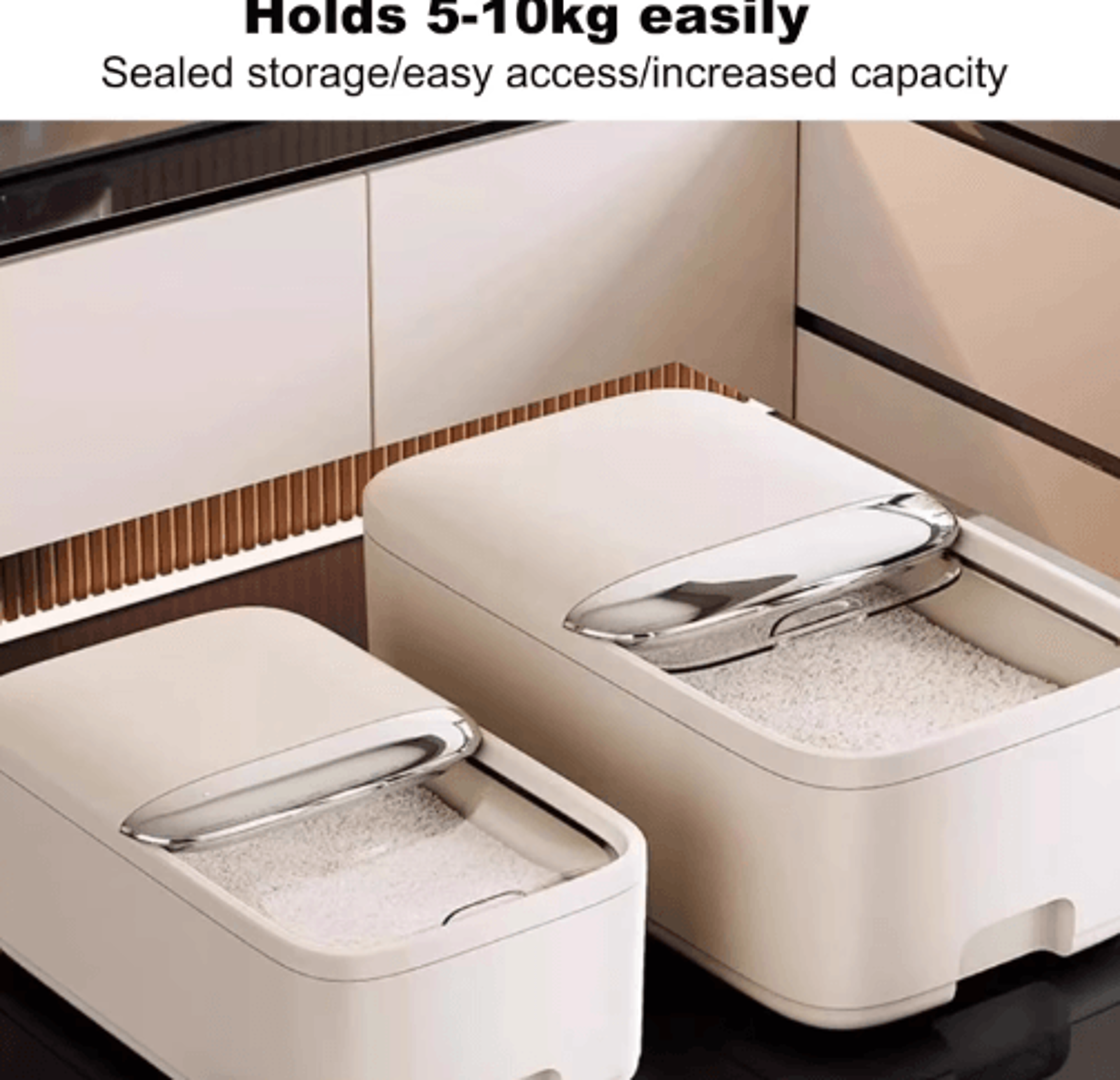 large capacity airtight grain storage container – rice storage bin with measuring cup