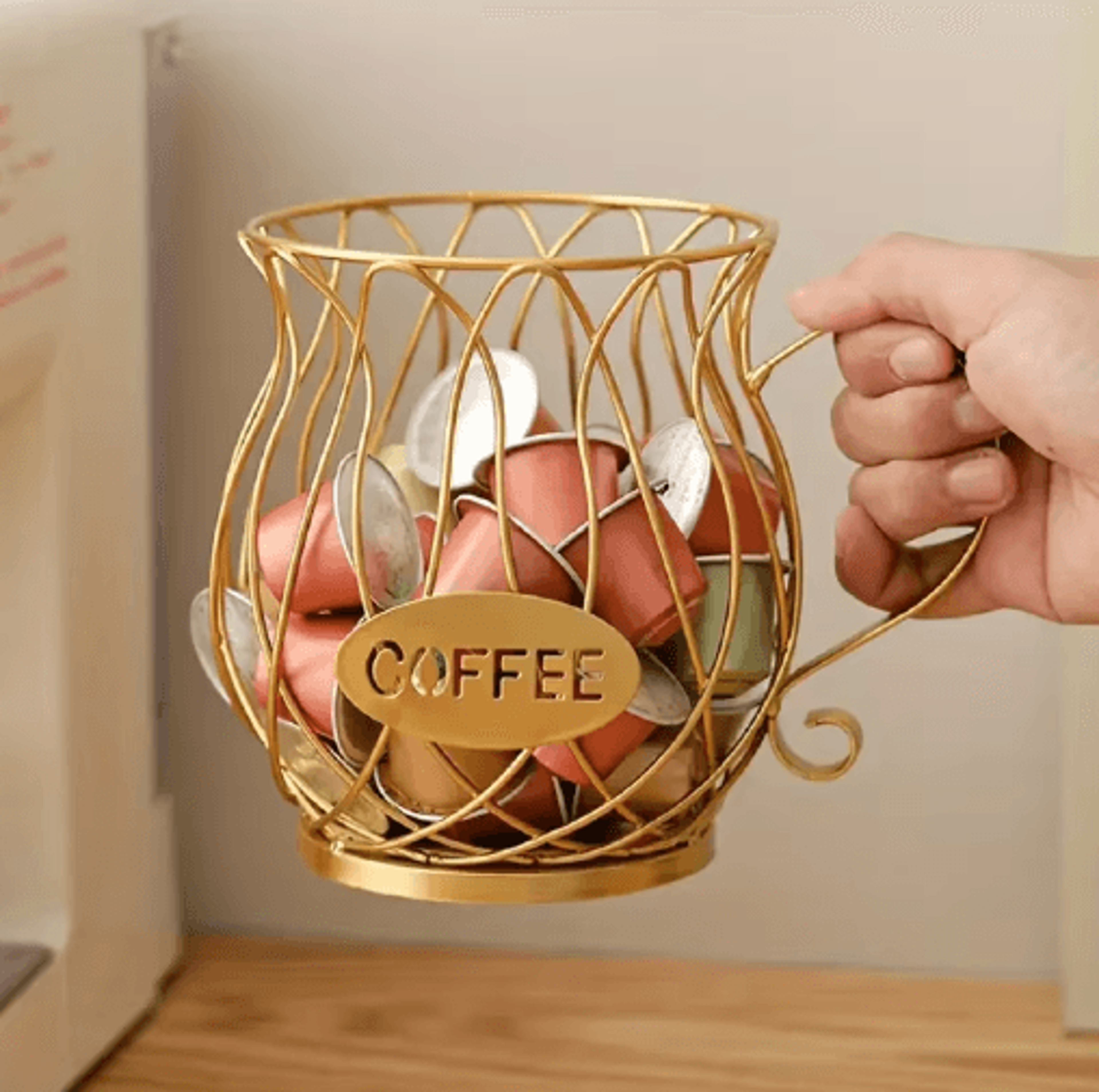 large capacity coffee pod storage basket – k-cup & coffee capsule organizer
