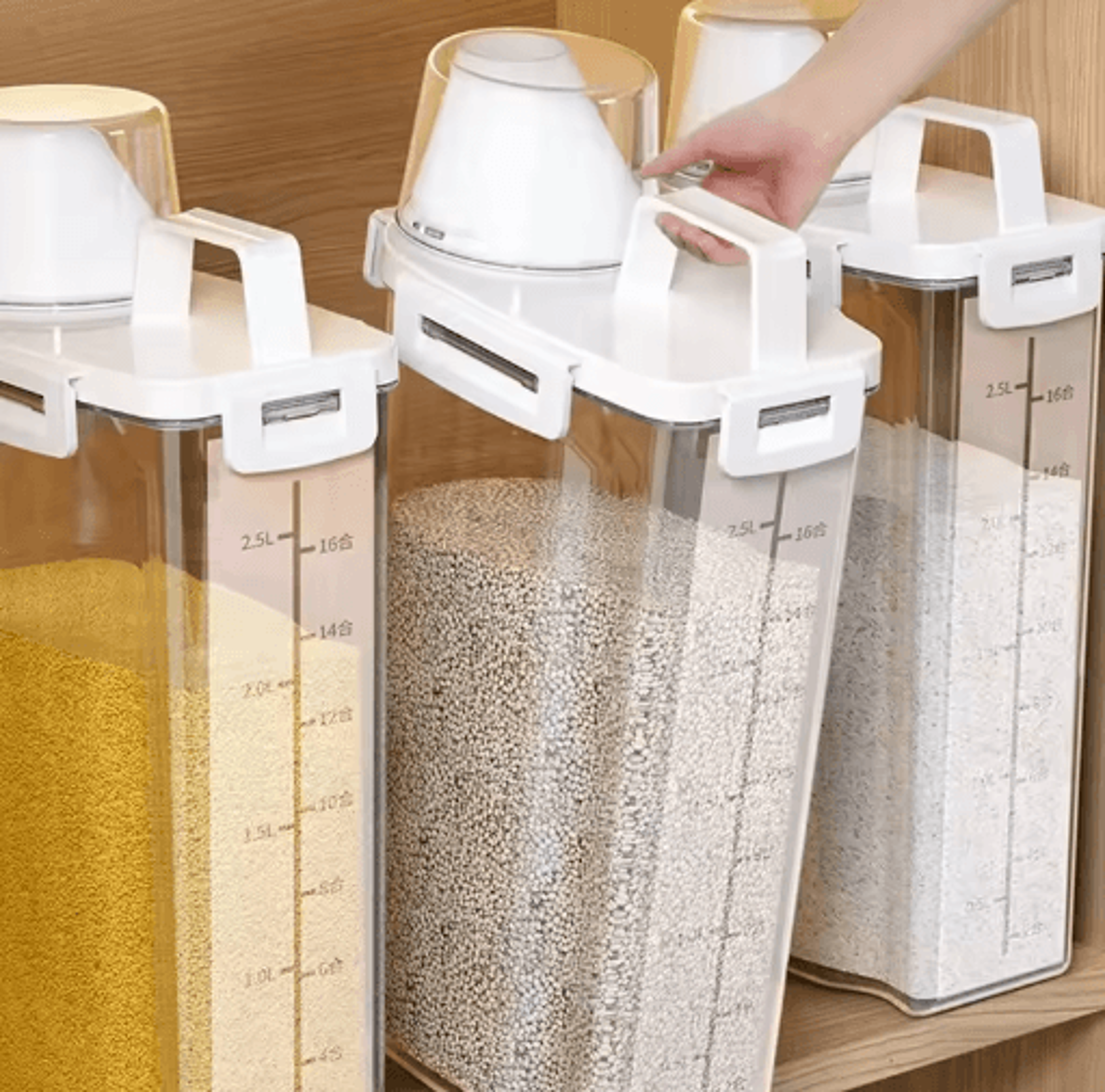 transparent airtight grain storage jar sealed container for rice, tea & dry foods
