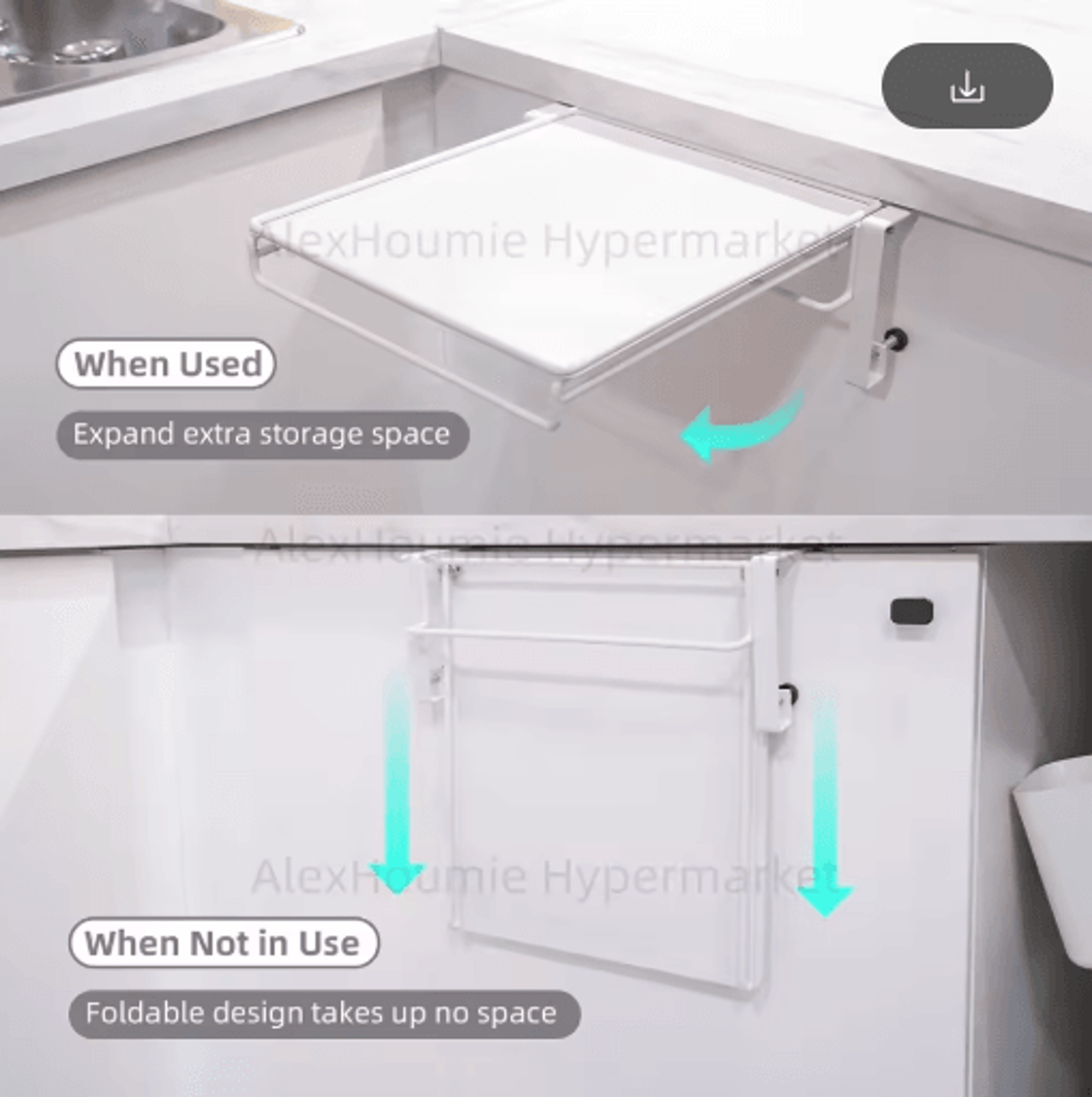 foldable stainless steel magic shelf – space-saving cabinet & countertop organizer