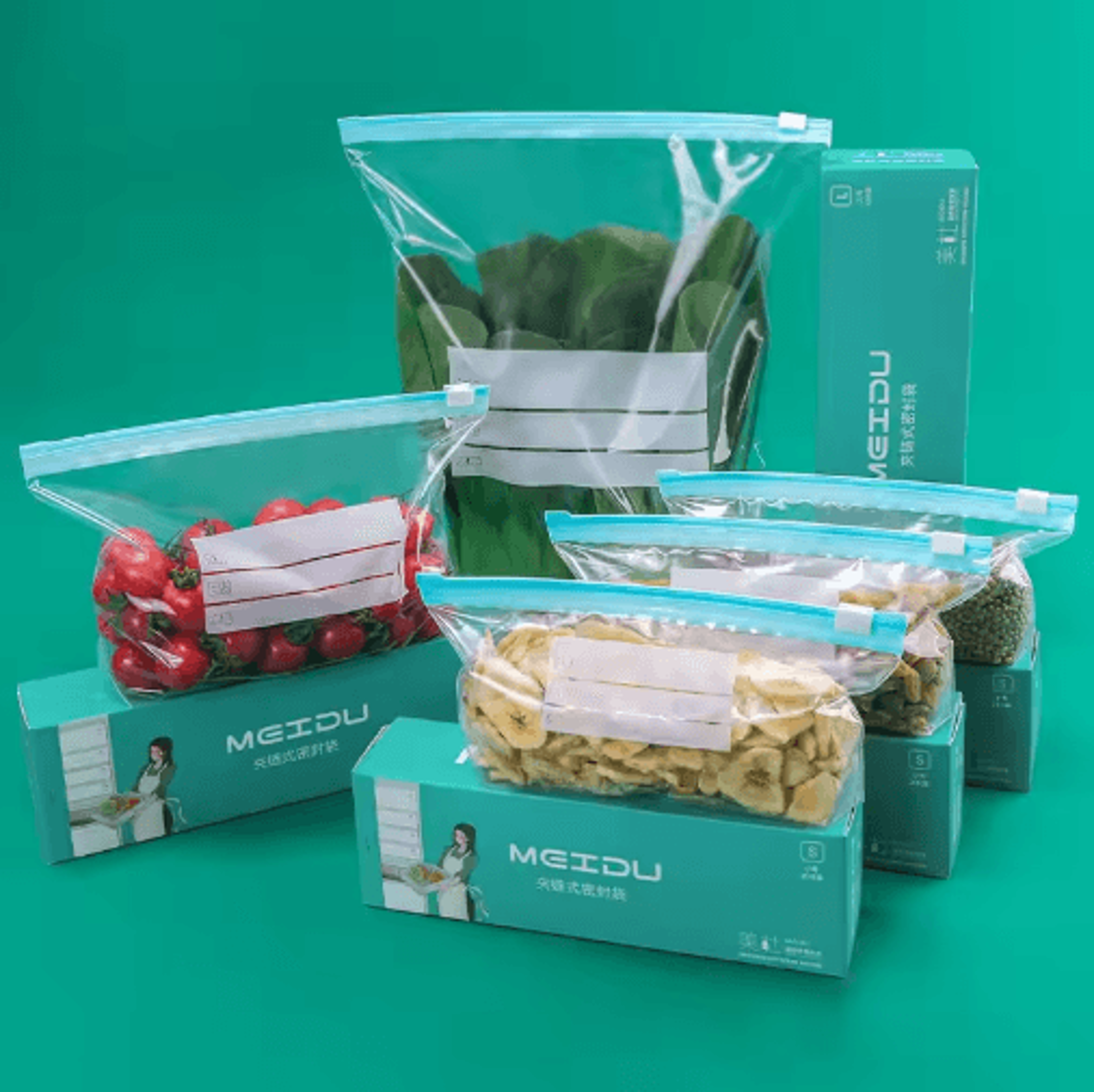 reusable zip lock food storage bags – food-grade zipper freezer bags for kitchen, travel & camping