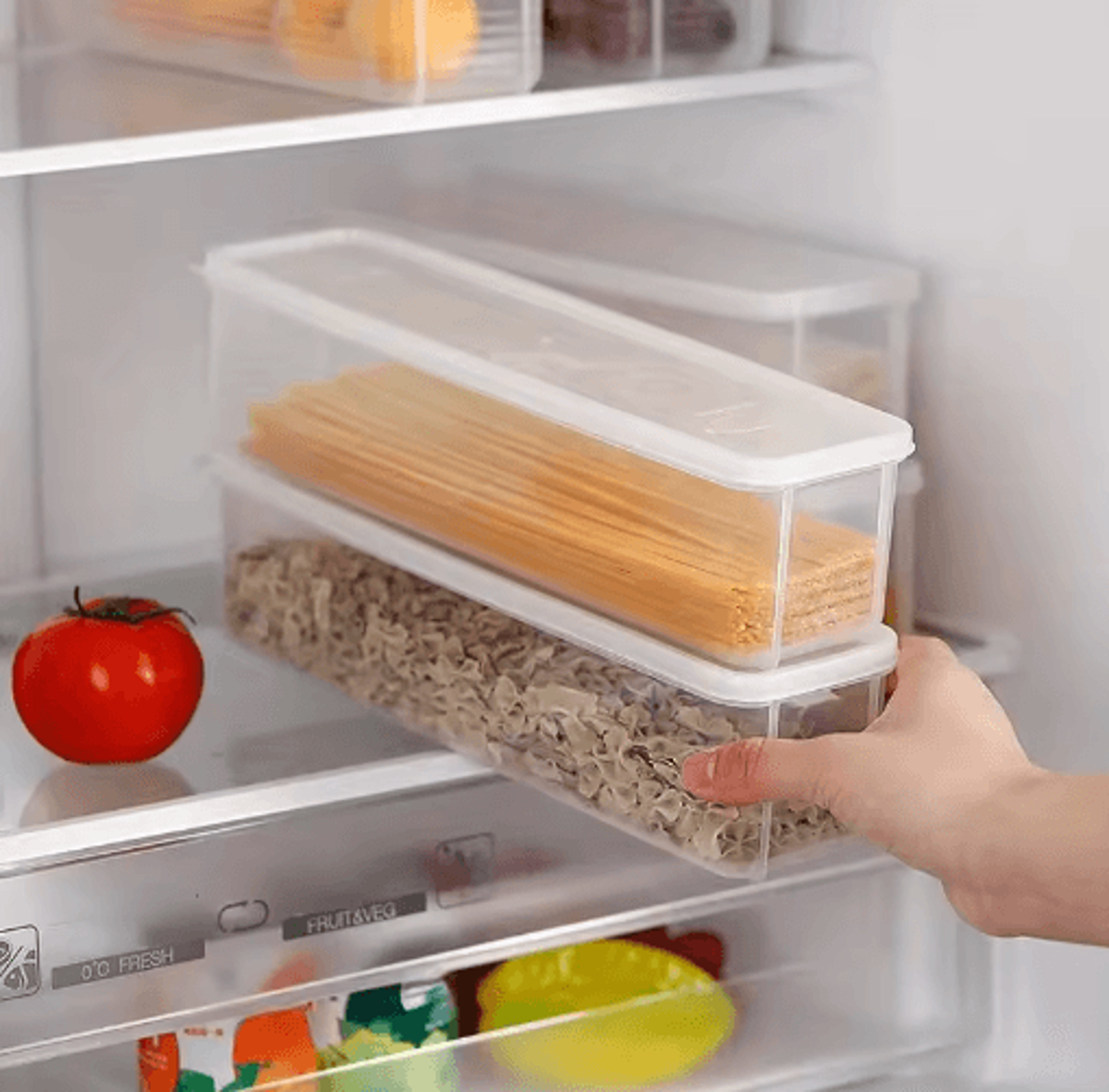 spaghetti storage container with lid – airtight pasta & dry food storage box for kitchen organization