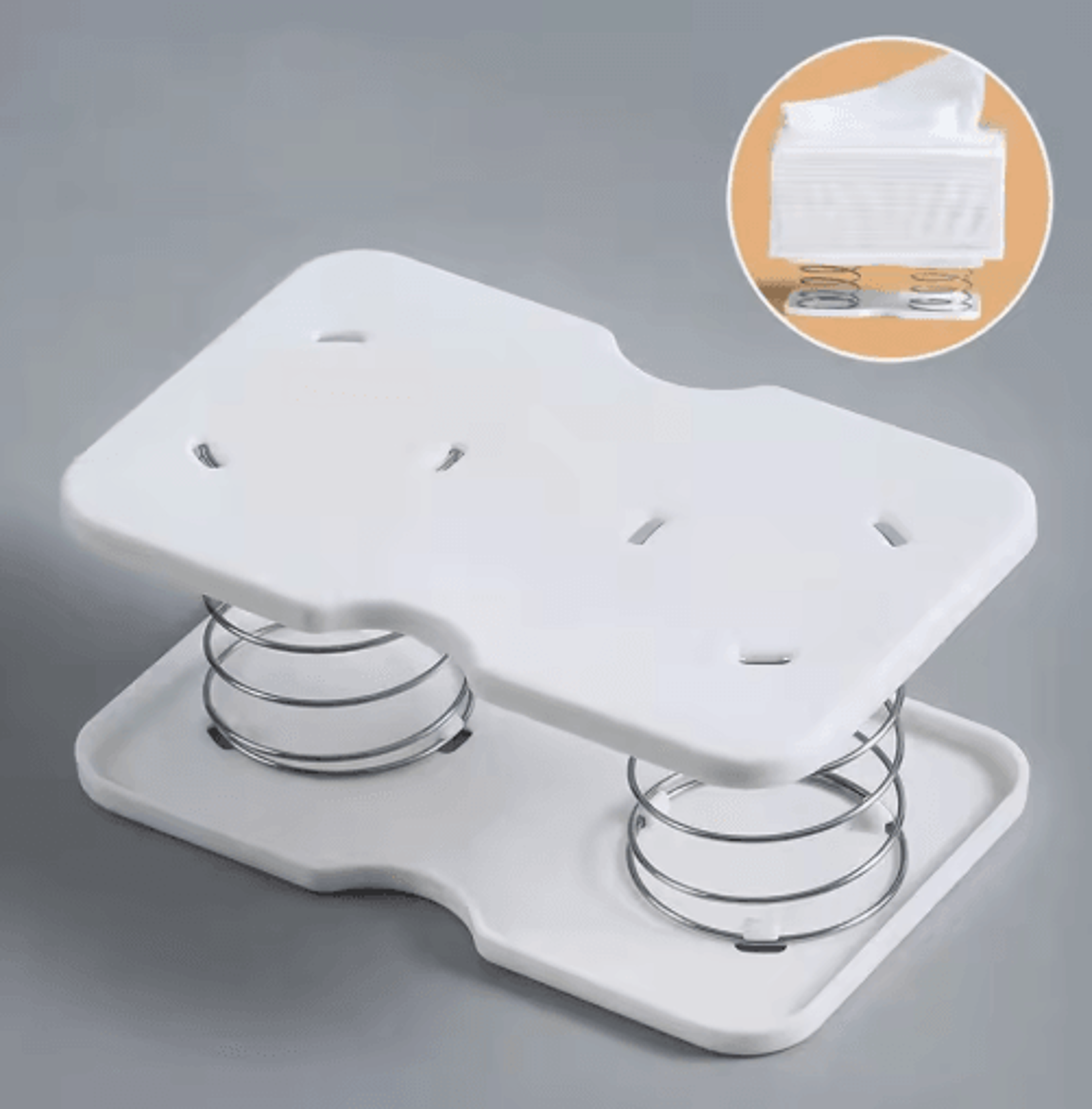 spring loaded tissue box dispenser – automatic lift tissue box holder for home, office & bathroom