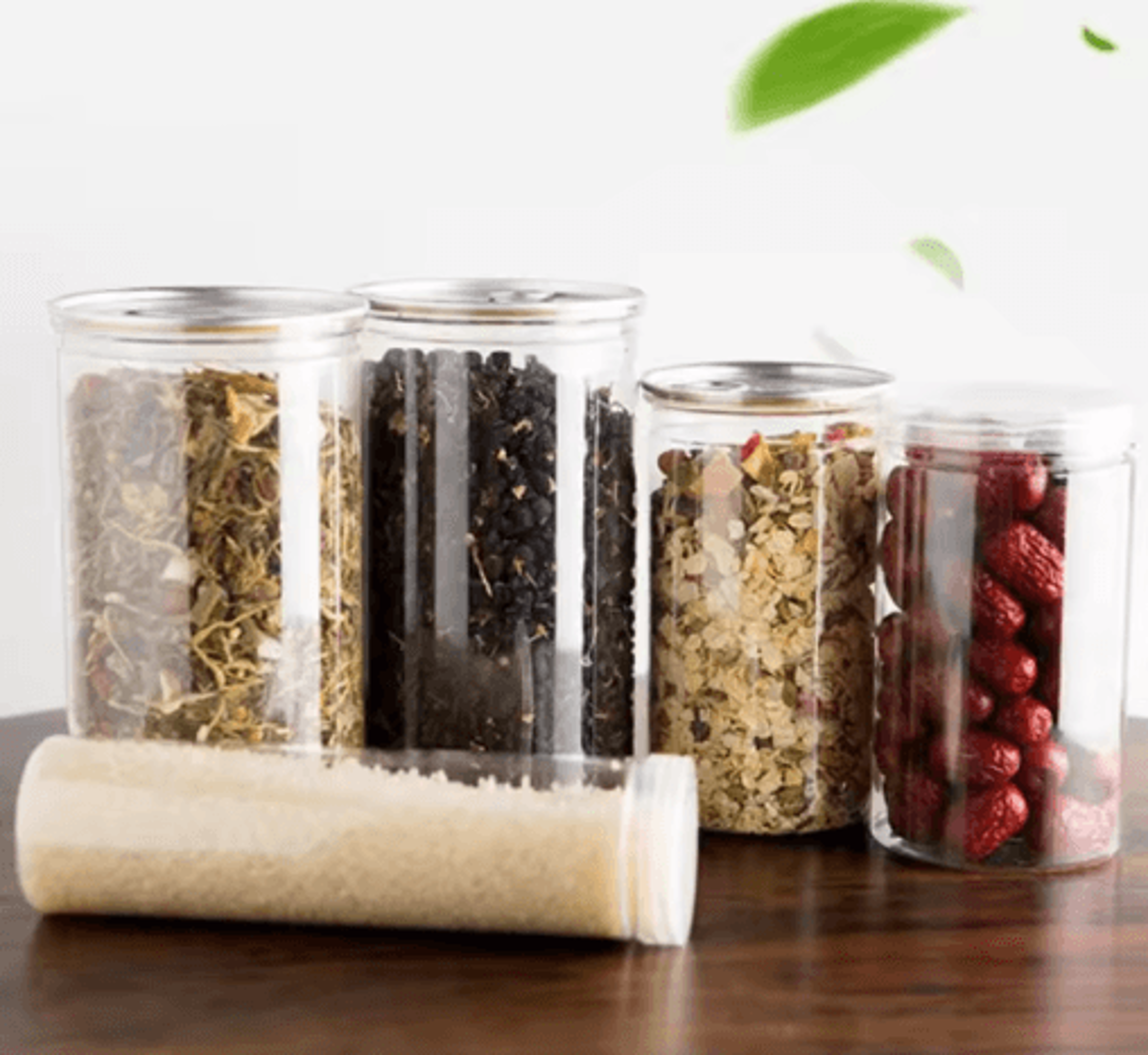 transparent airtight food storage jar with lid – food-grade plastic canister for grains, nuts & pantry essentials