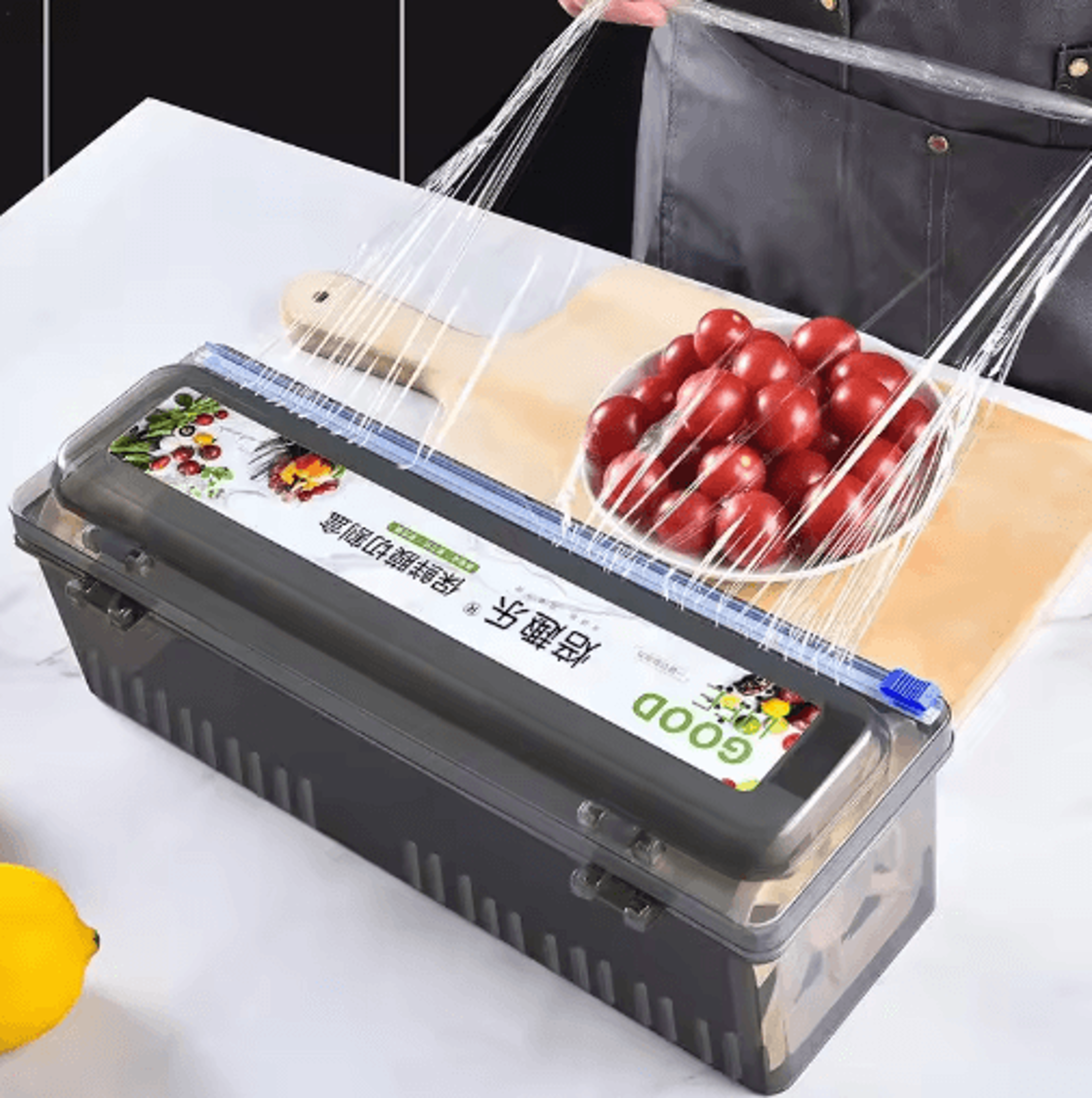 plastic wrap & foil dispenser with cutter food preservation film storage box for cling wrap & aluminum foil