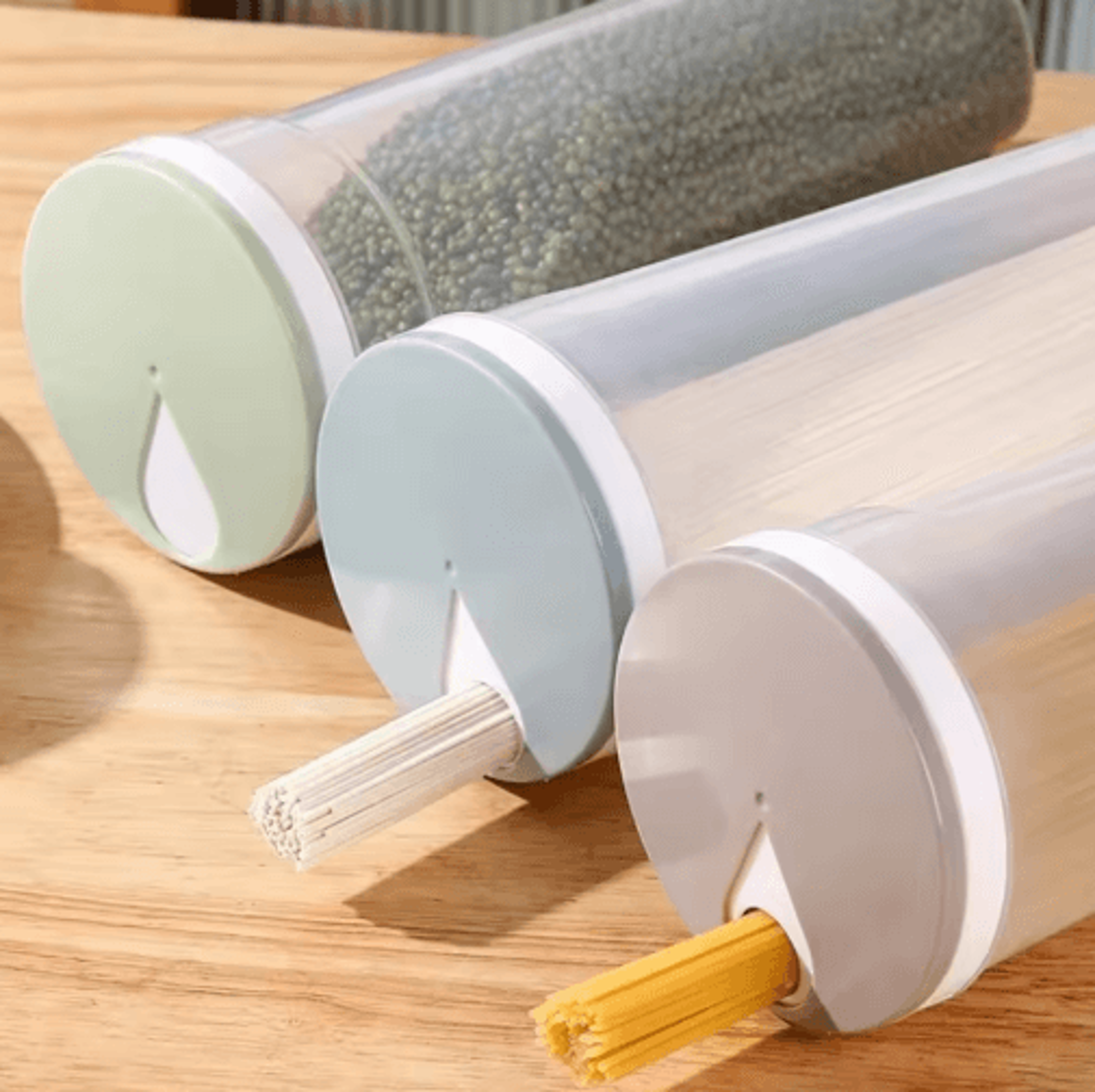 airtight food storage container with portion control – kitchen storage jar for pasta, cereal & pantry essentials