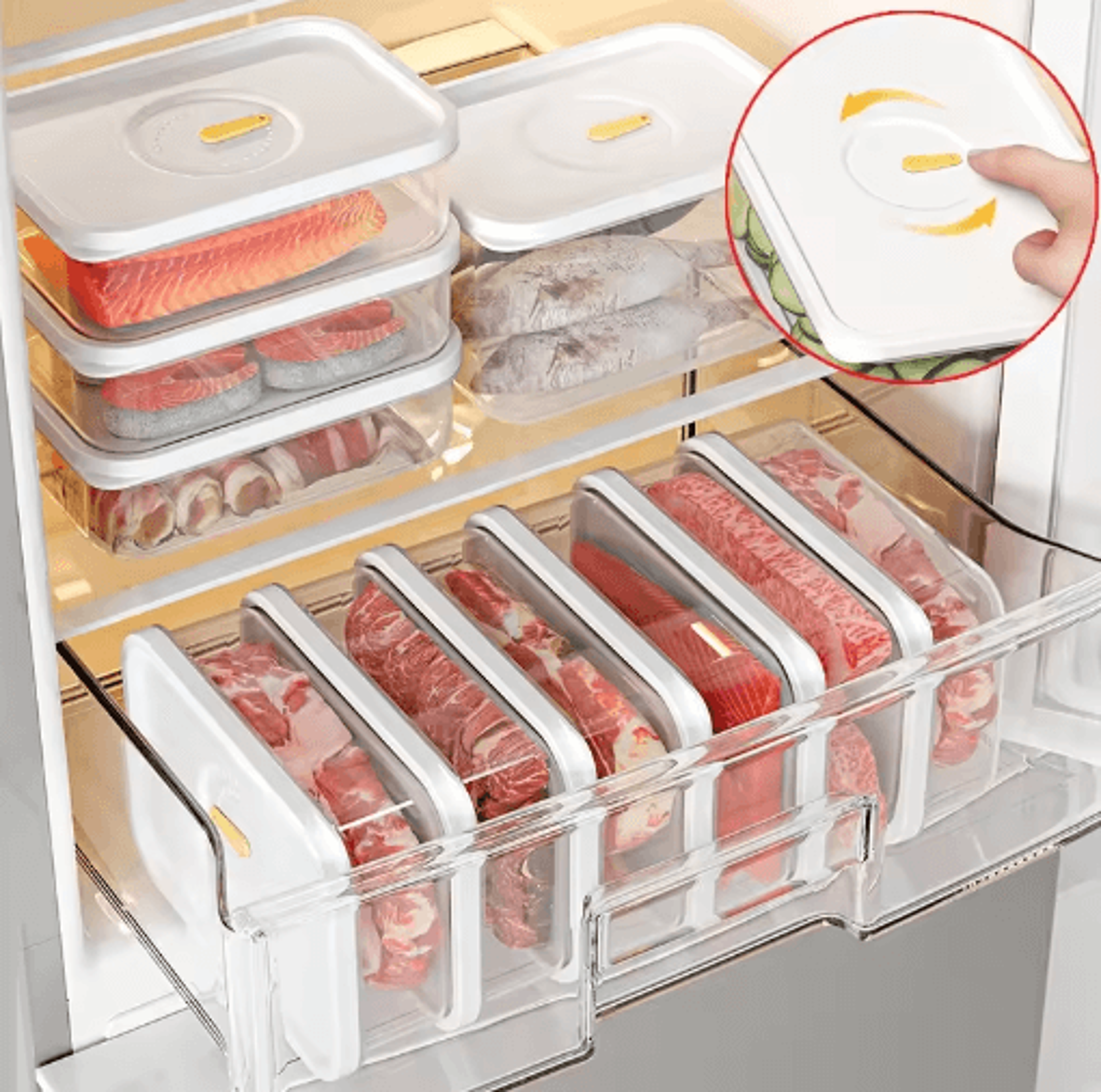 lunch meat & cheese storage container – transparent refrigerator keeper for cold cuts, sausage & deli foods