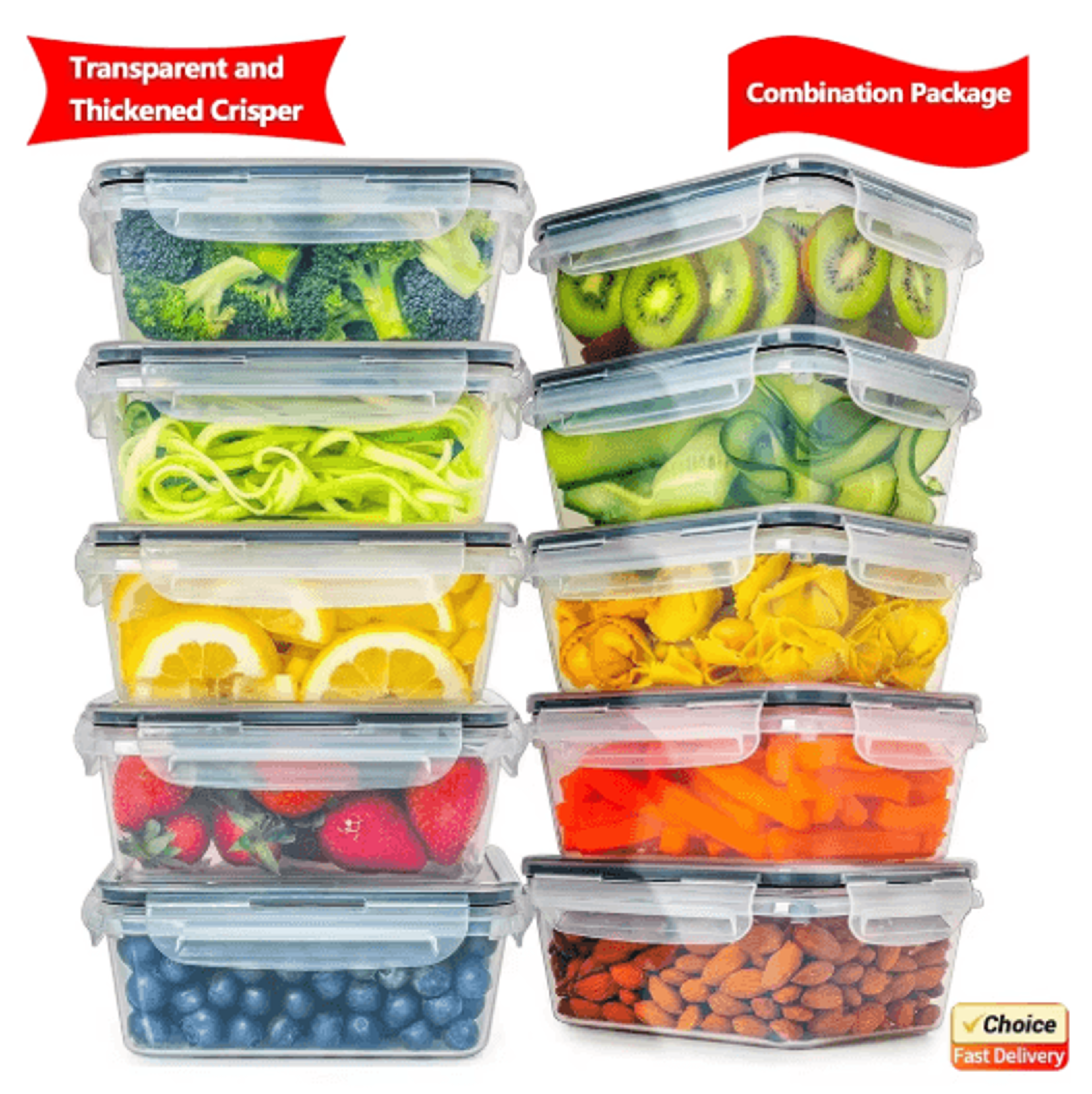 4-piece airtight food storage container set easy snap lid plastic pantry storage containers