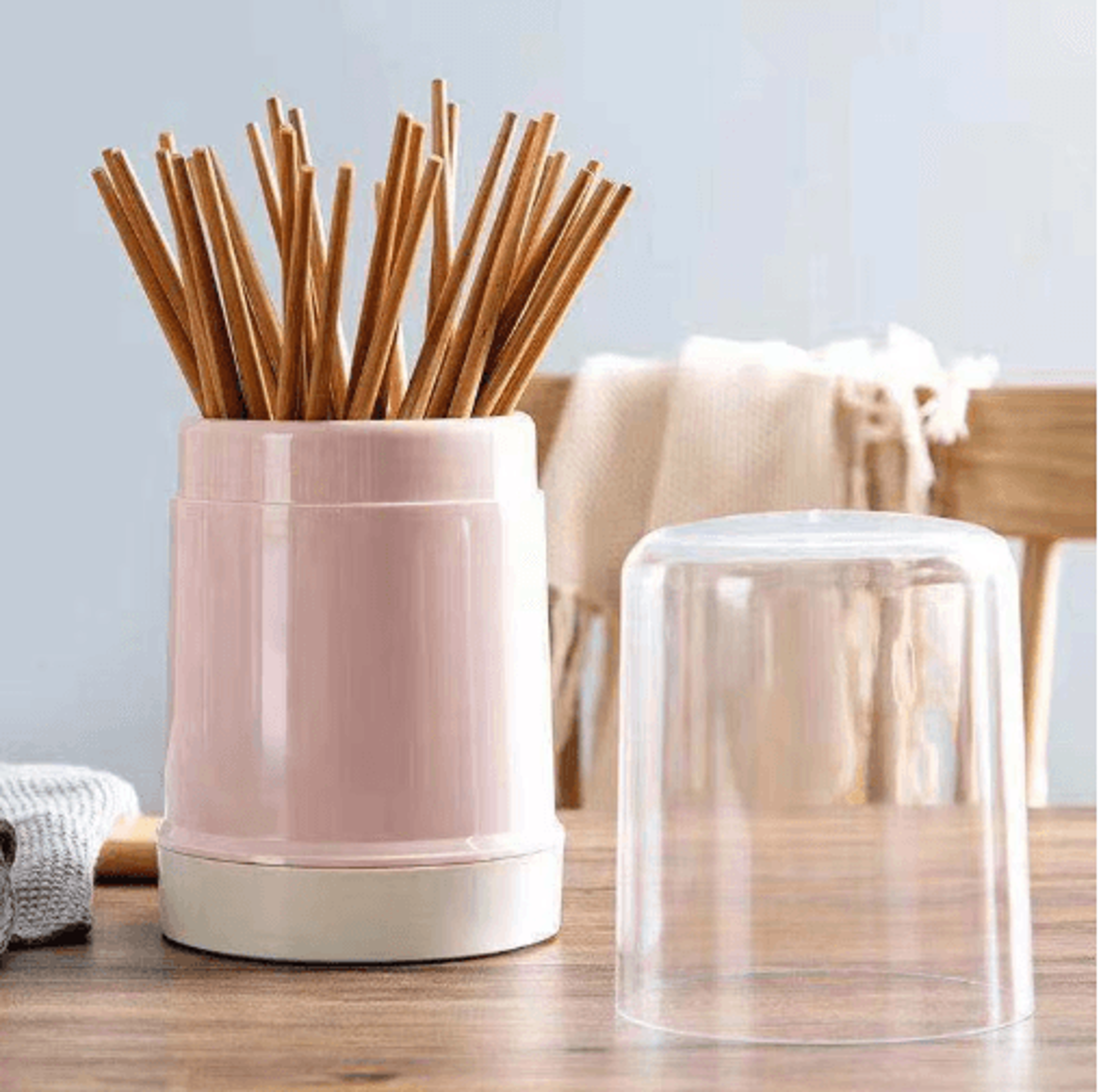 cartoon chopsticks holder with lid anti-dust kitchen utensil & cutlery storage box with drainage