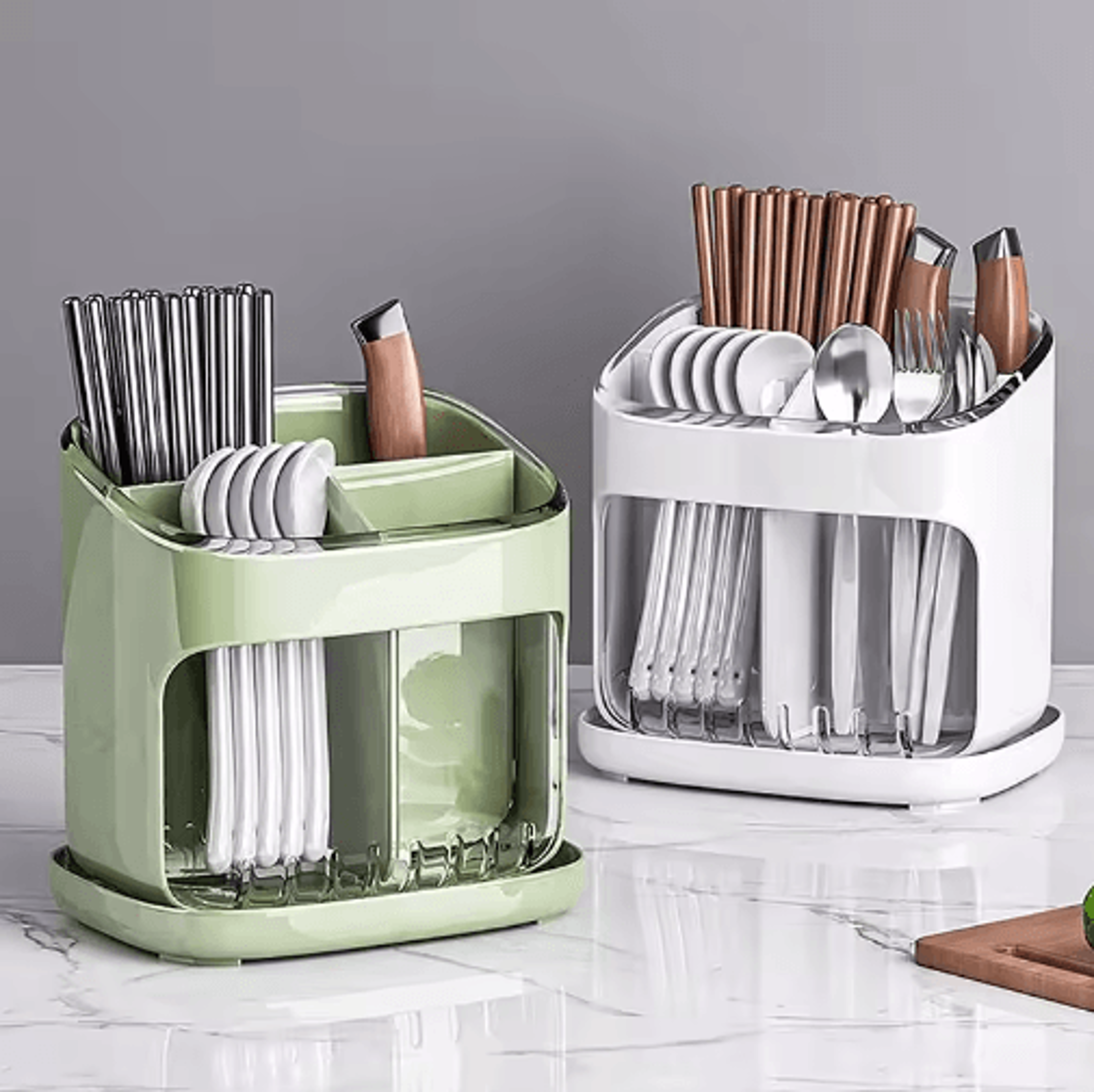 large chopstick holder with detachable drain tray multifunctional kitchen utensil & cutlery organizer