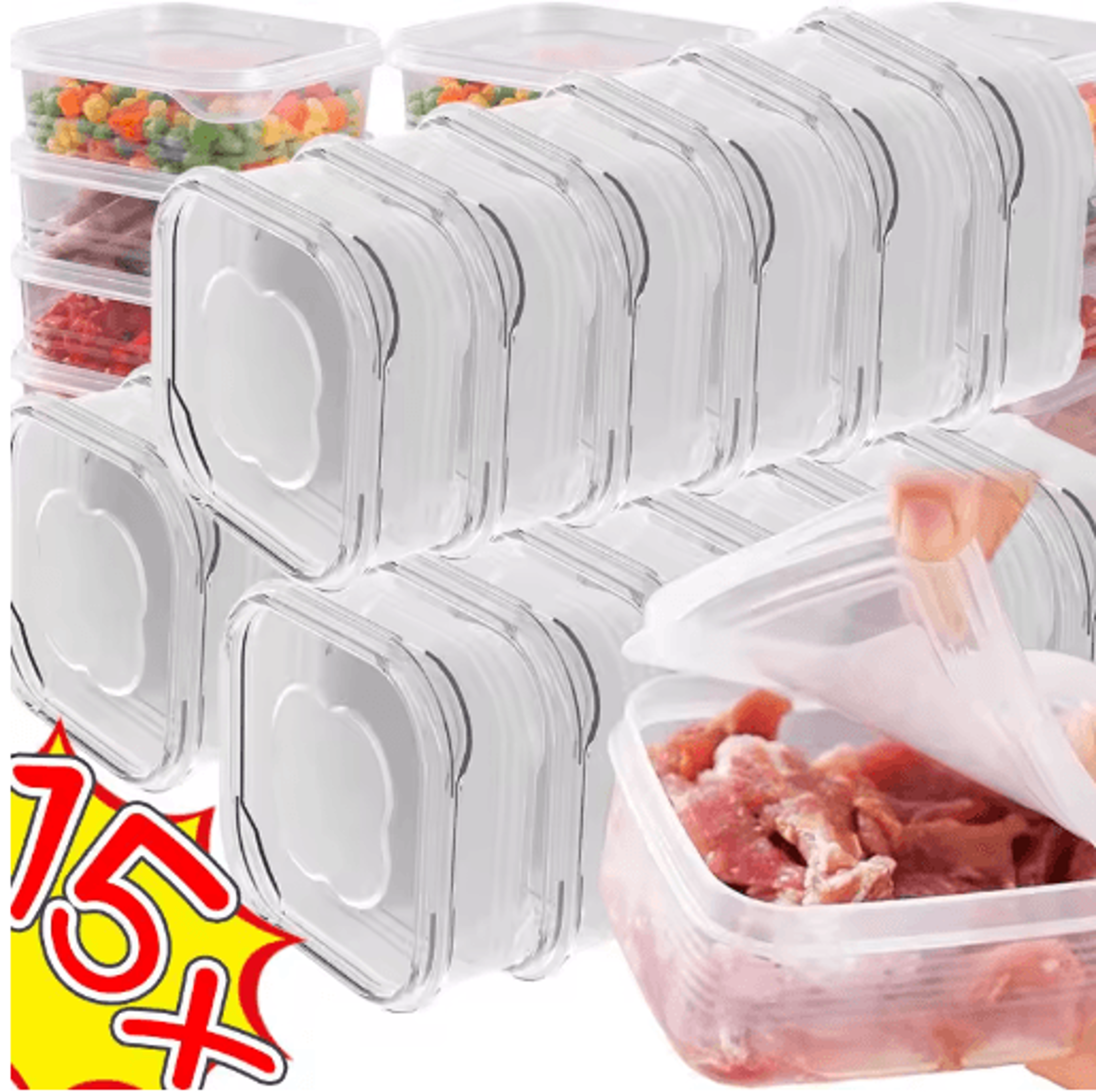 freezer meat storage containers – microwave-safe food preservation boxes (1–15pcs)