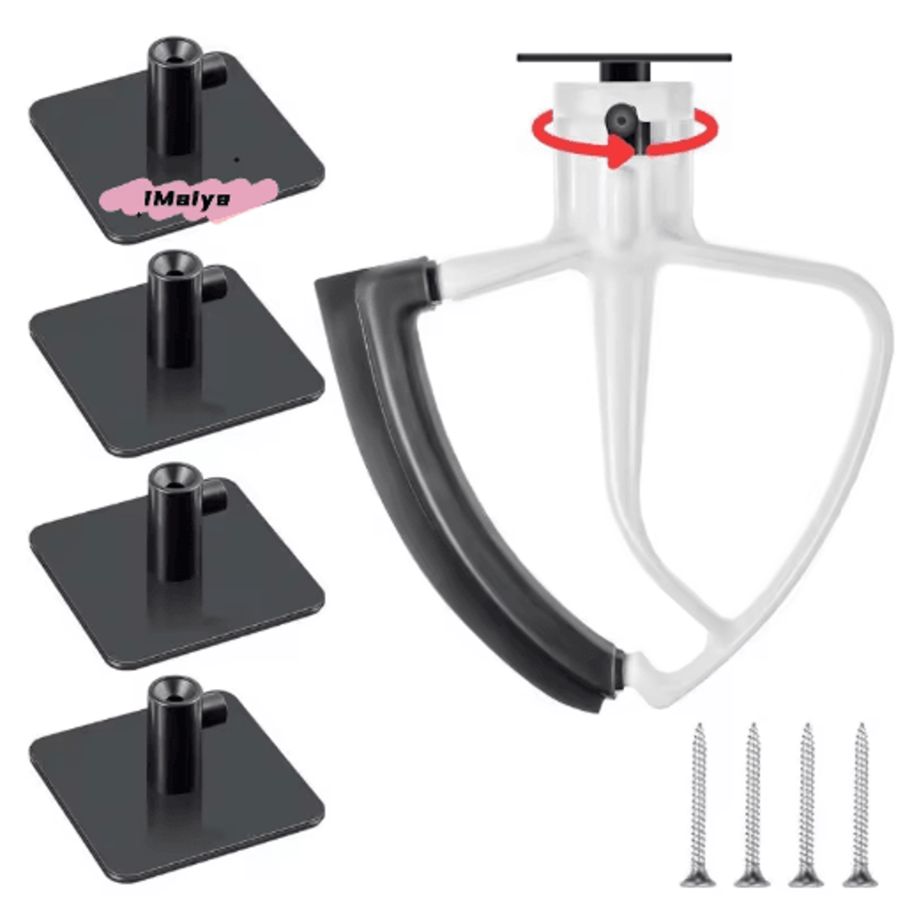 stand mixer attachment holder hooks – mixer paddle organizer for kitchen accessories 1 to 4pcs