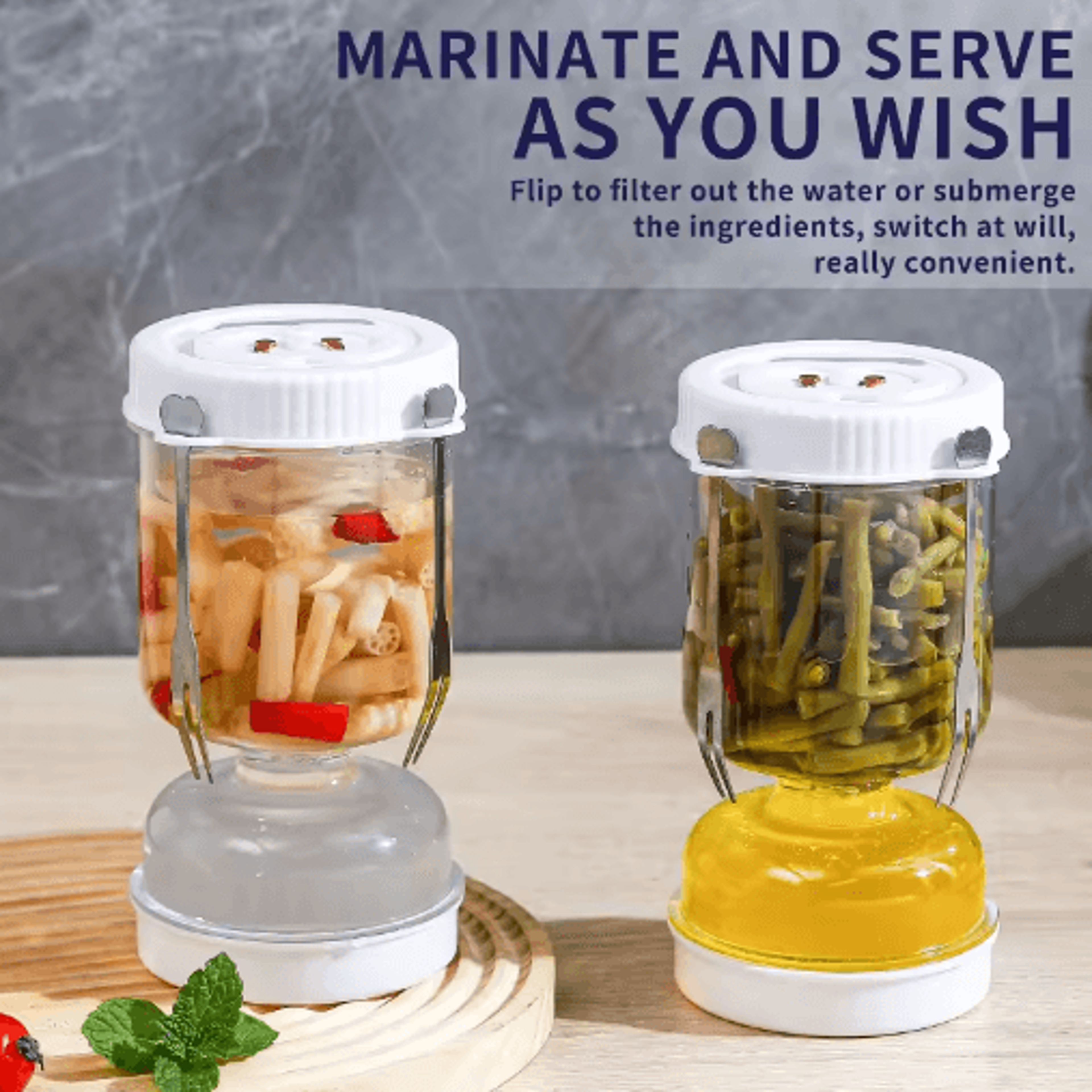 pickle storage jar with strainer lid – hourglass kimchi, olive & fermentation food container