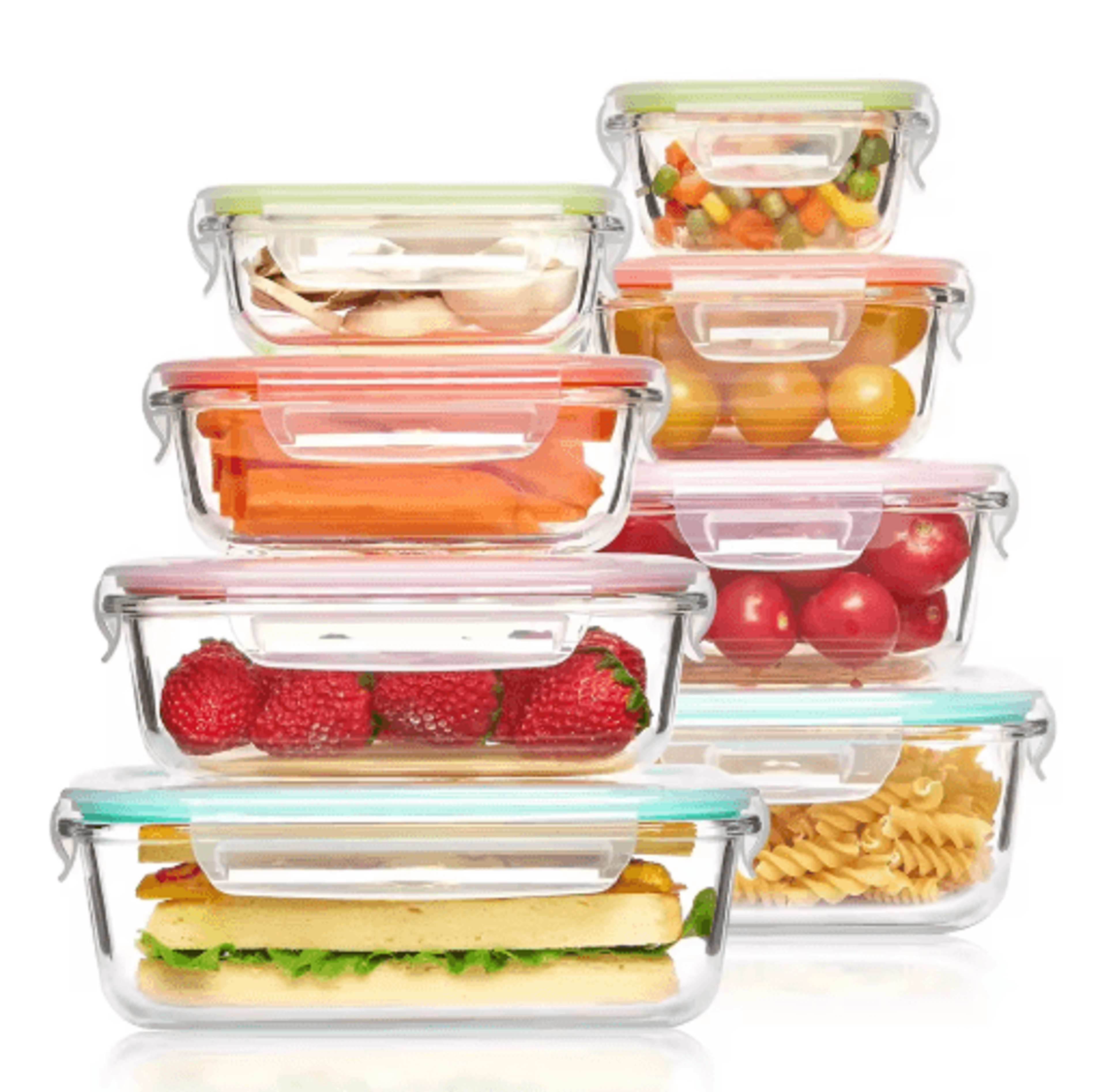 glass lunch box with airtight lid – bpa-free meal prep & food storage container for microwave, oven, freezer & dishwashe