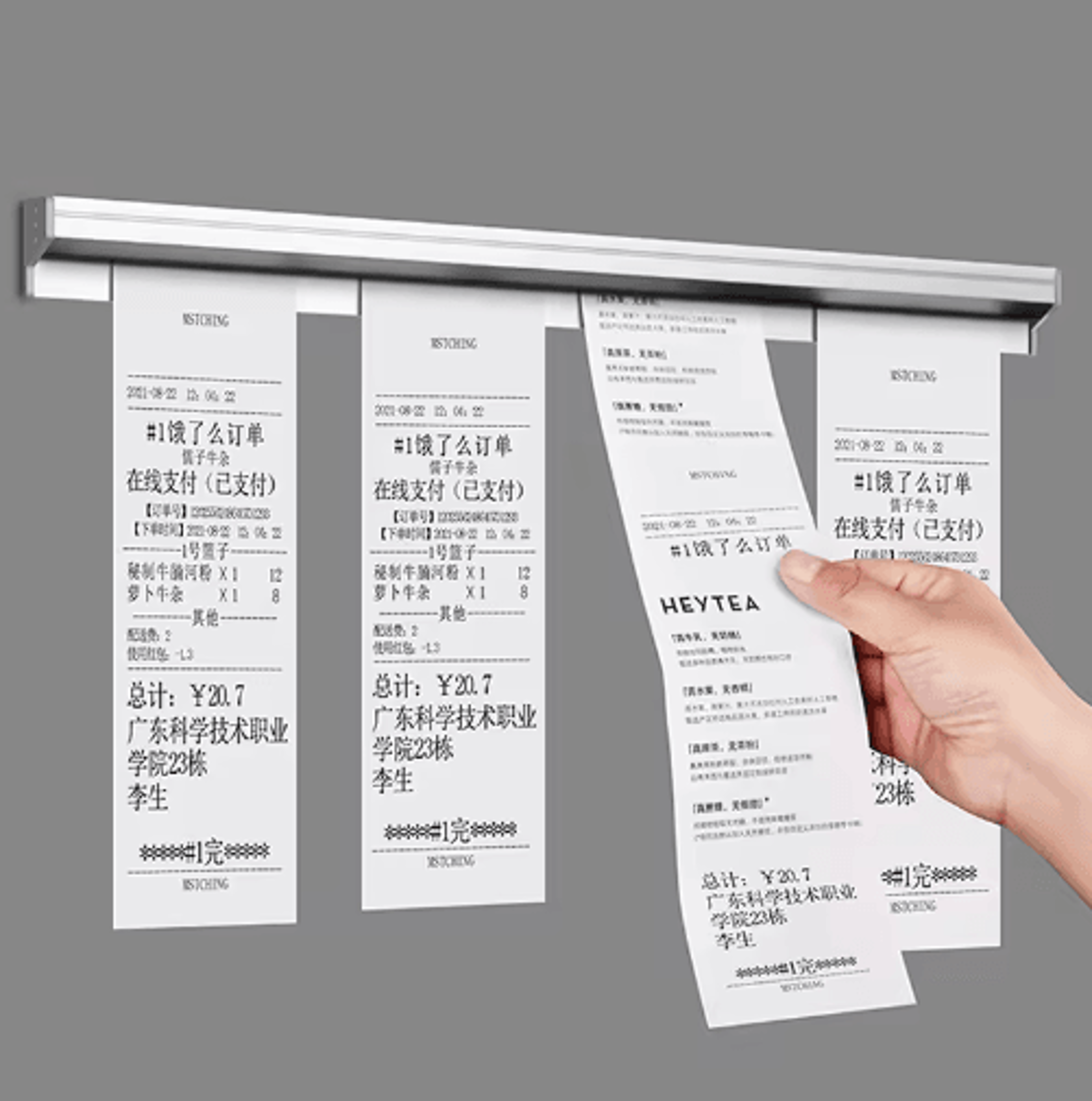 stainless steel ticket holder rack – kitchen order rail & bill receipt organizer 20 to 50cm