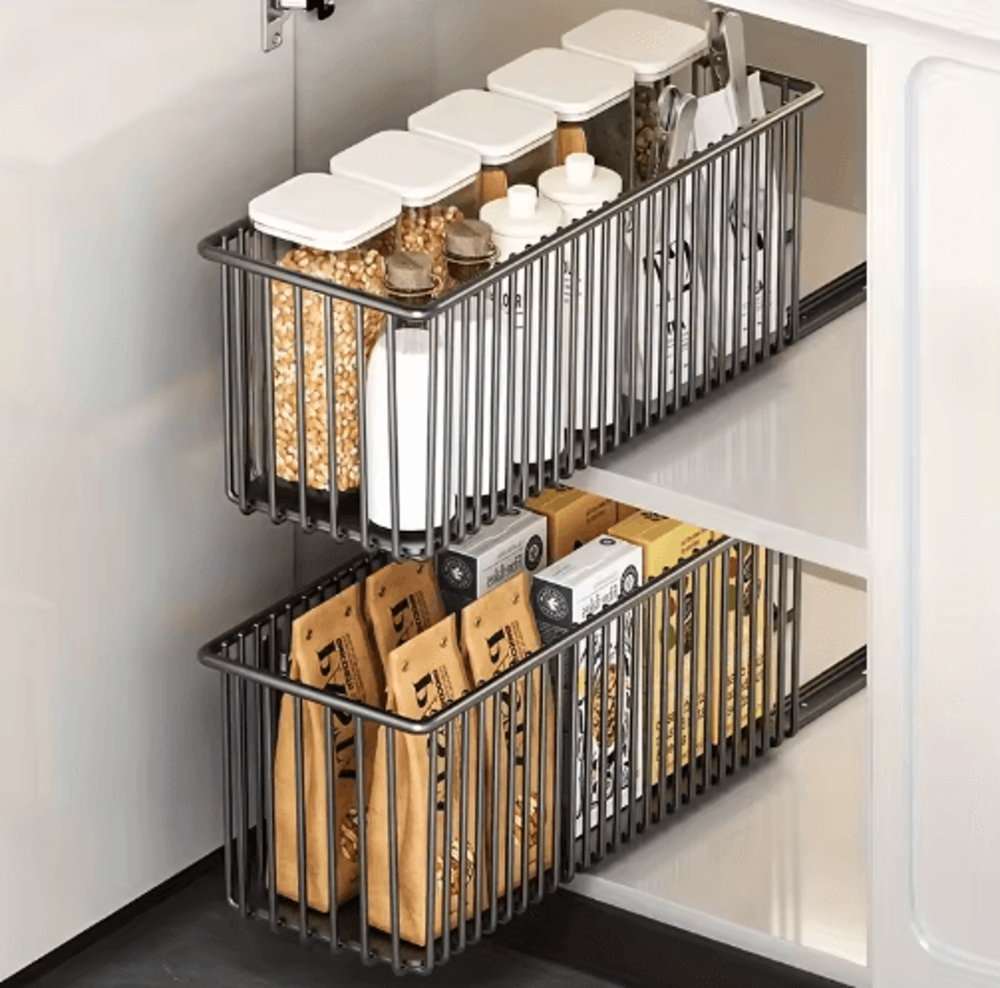 pull out cabinet organizer basket – slide-out under sink storage drawer for kitchen cabinets